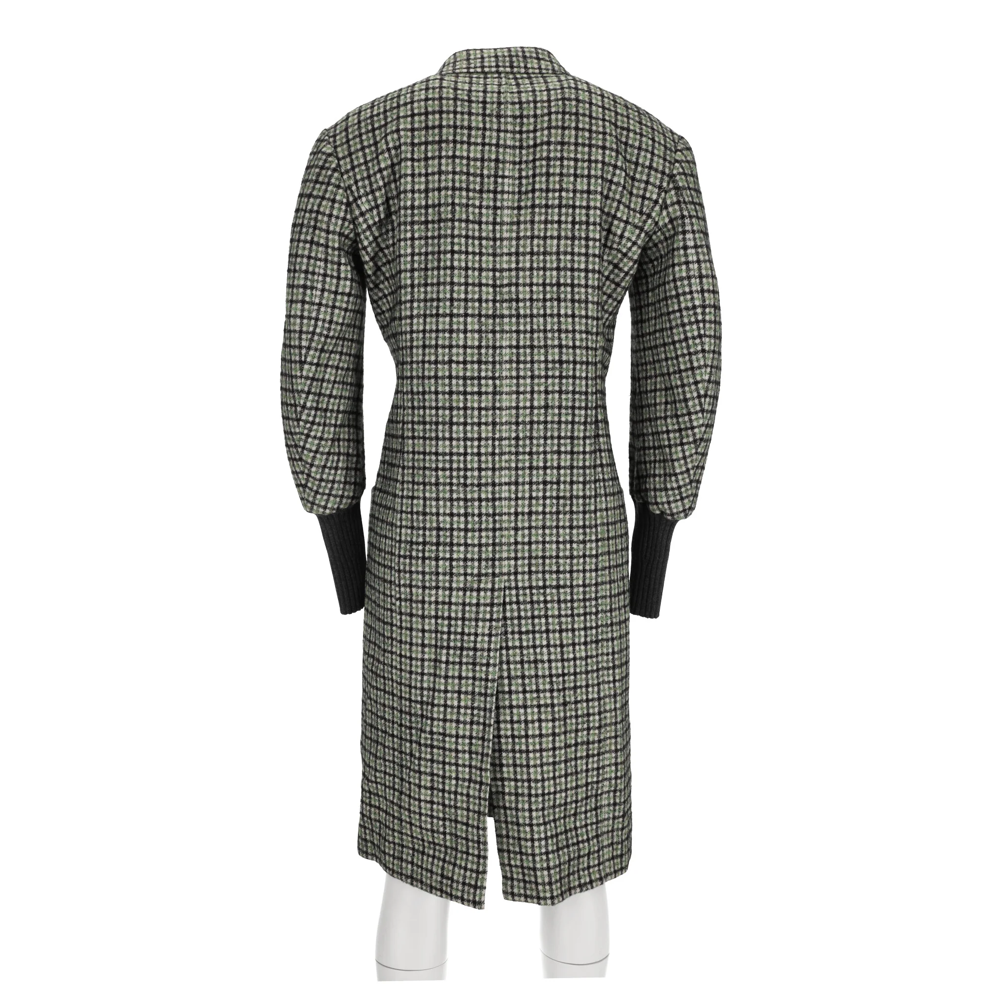 Women's Chloé Check-Pattern Double-Breasted Coat in Multicolor Wool - Image 10