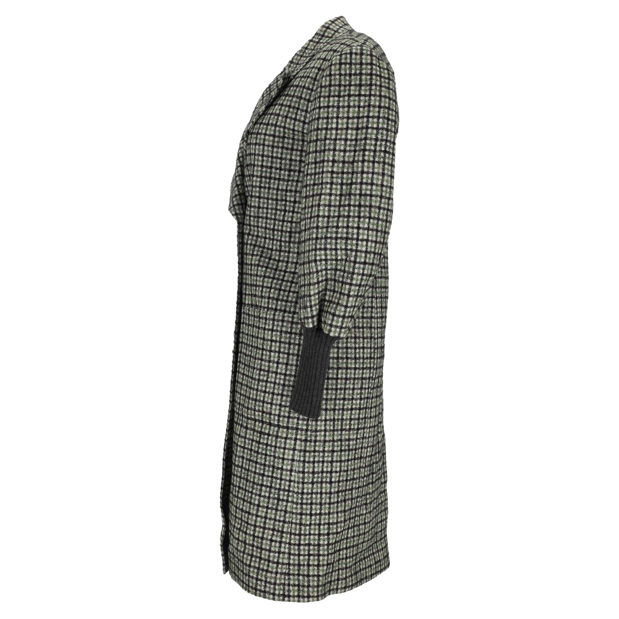 Women's Chloé Check-Pattern Double-Breasted Coat in Multicolor Wool - Image 2