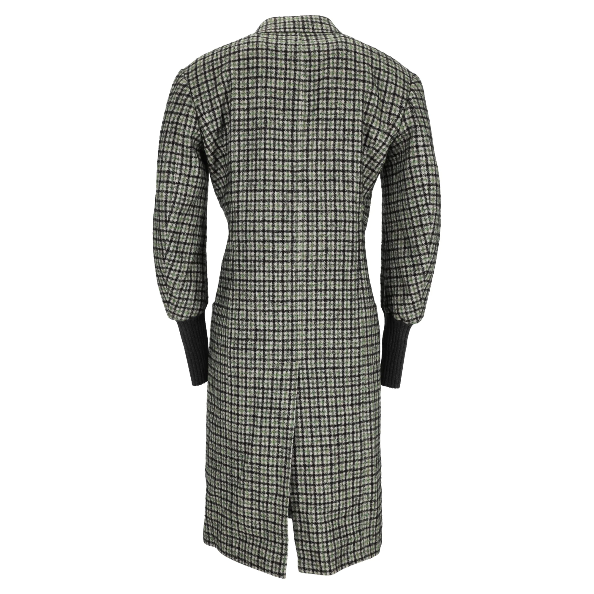 Women's Chloé Check-Pattern Double-Breasted Coat in Multicolor Wool - Image 3