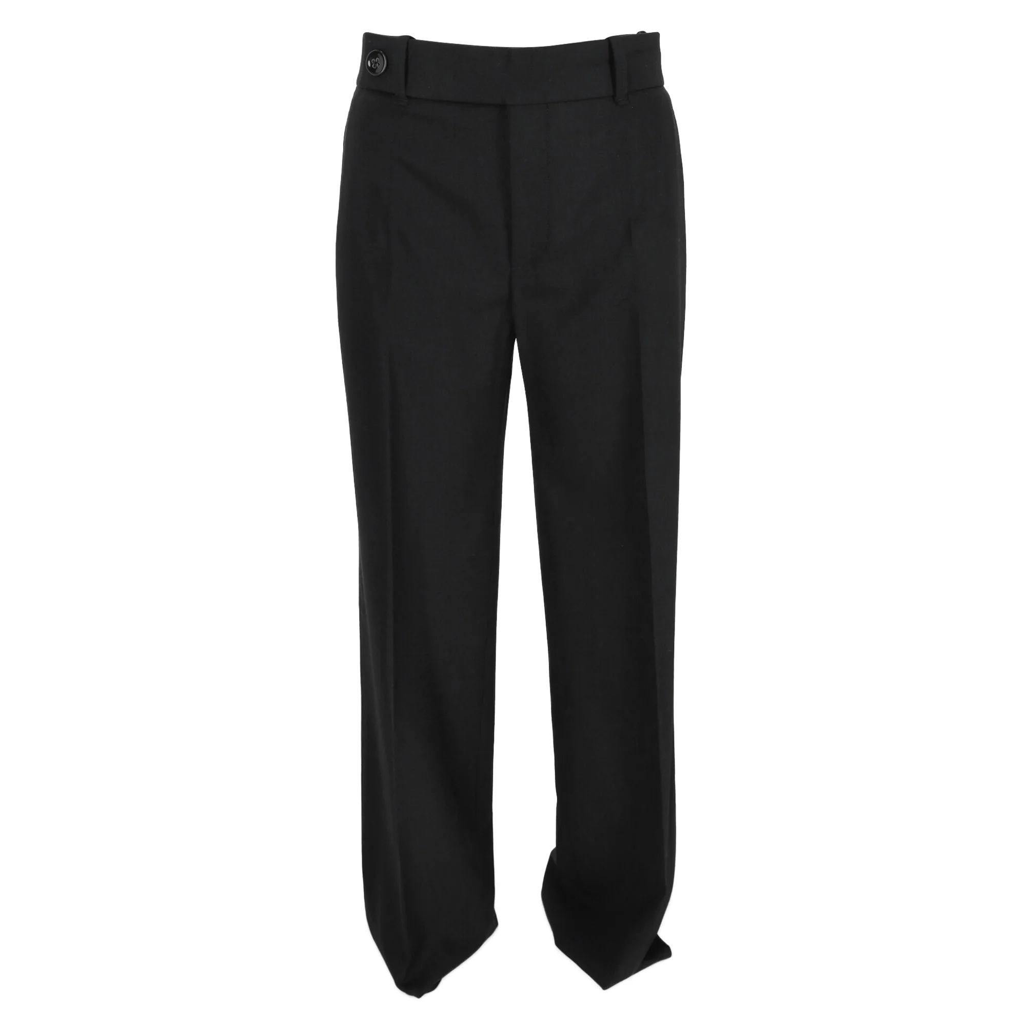 Women's Chloé High-Rise Straight-Leg Trousers in Black Wool