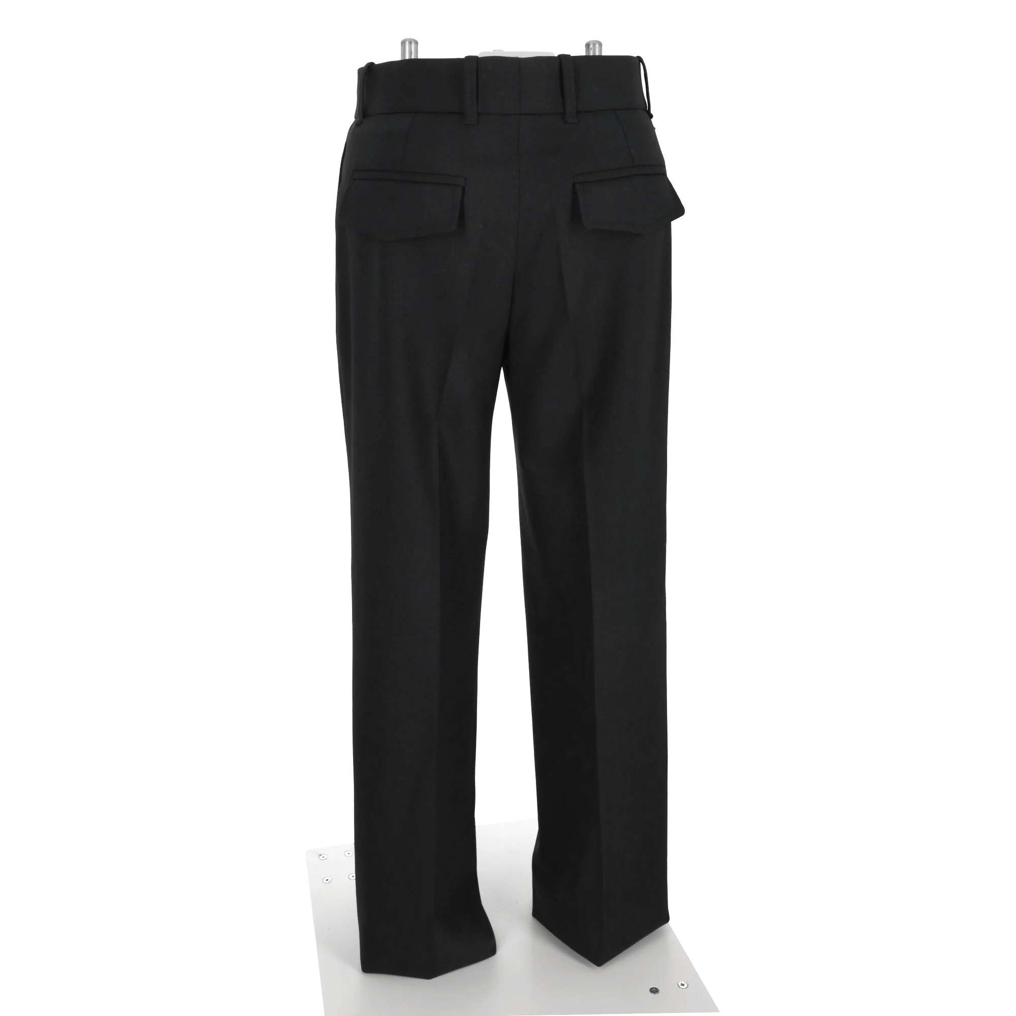 Women's Chloé High-Rise Straight-Leg Trousers in Black Wool - Image 10