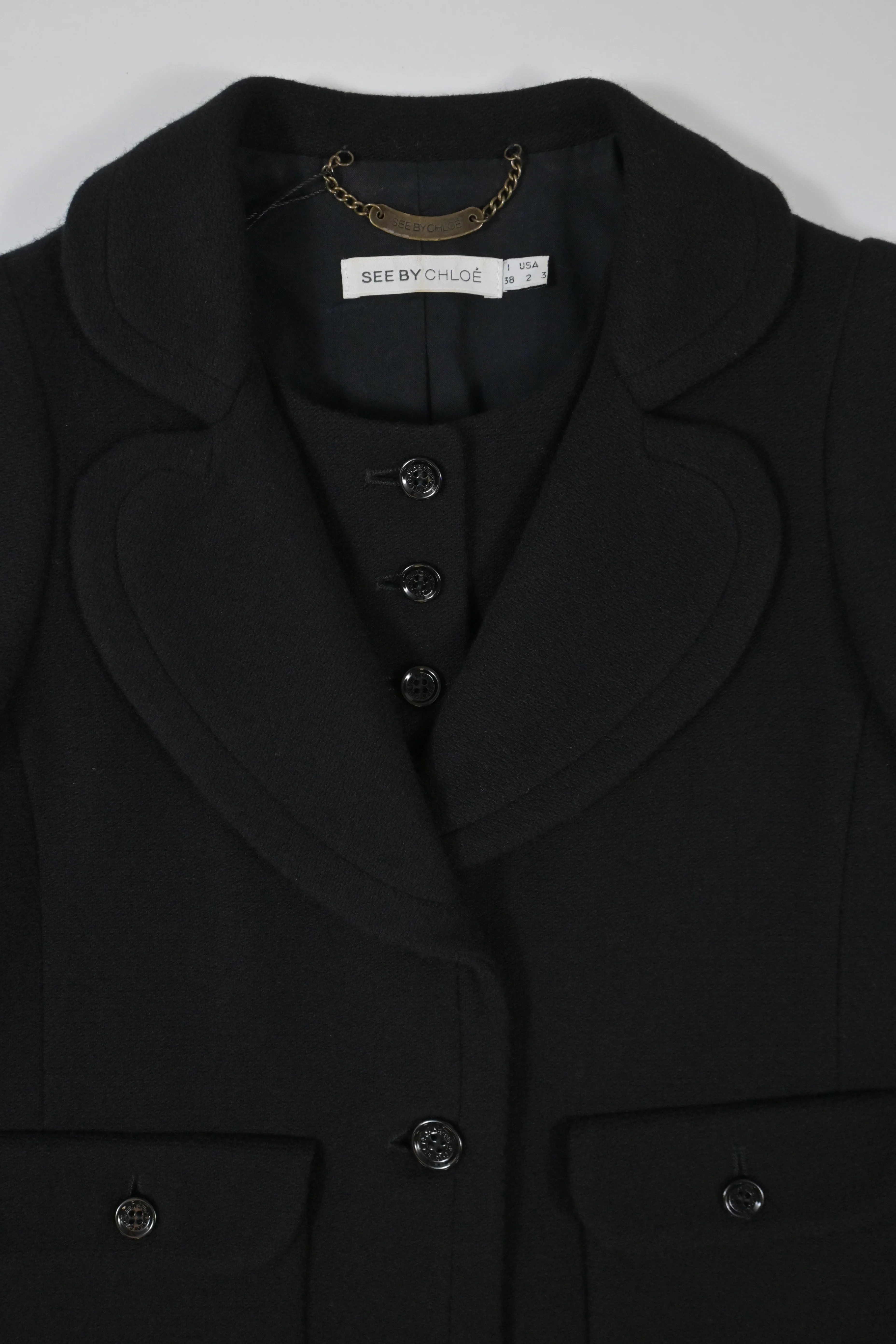 Women's See by Chloé Jacket in Black Wool - Image 10