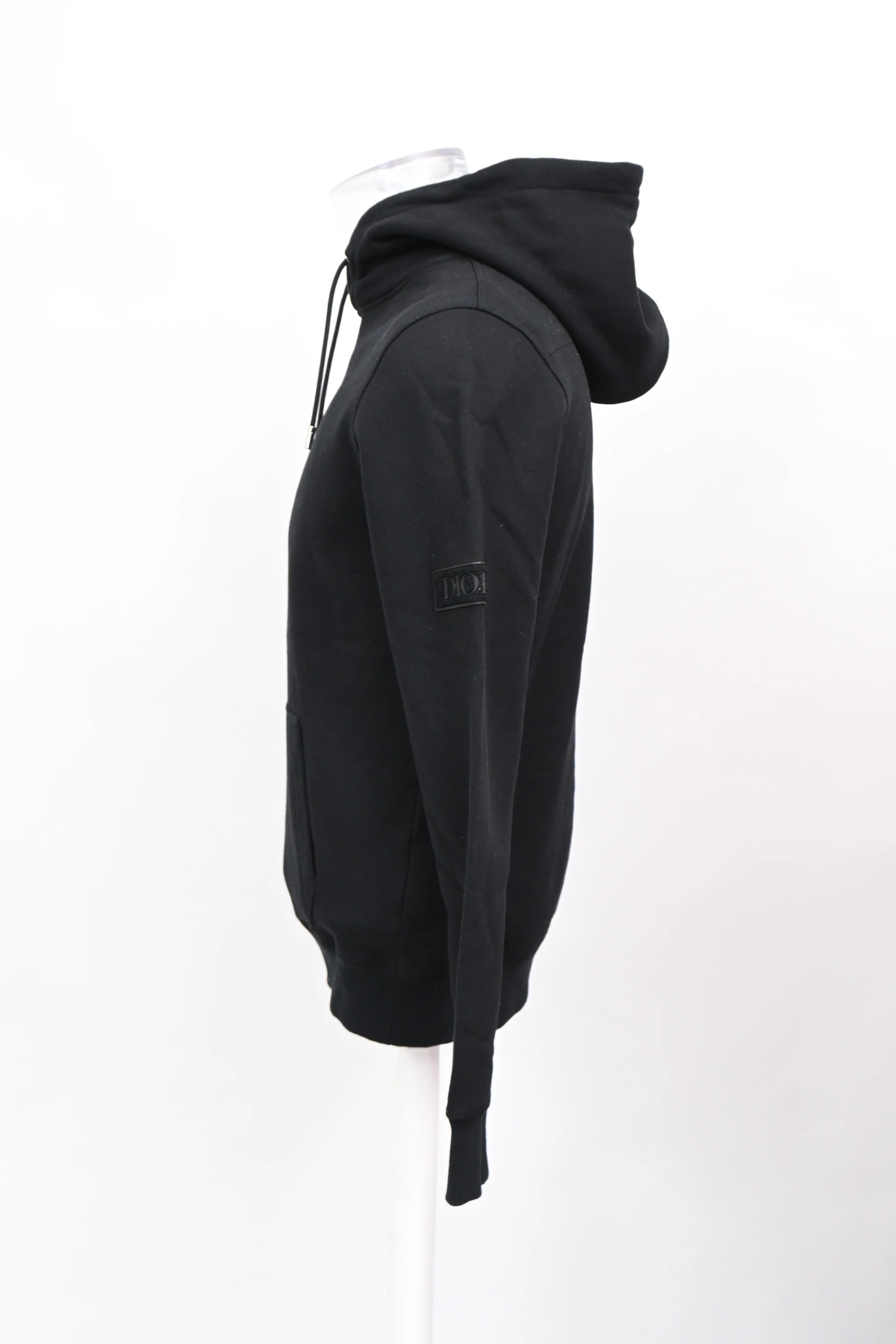 Men's Dior Logo-Patch Hoodie in Black Cotton - Image 7