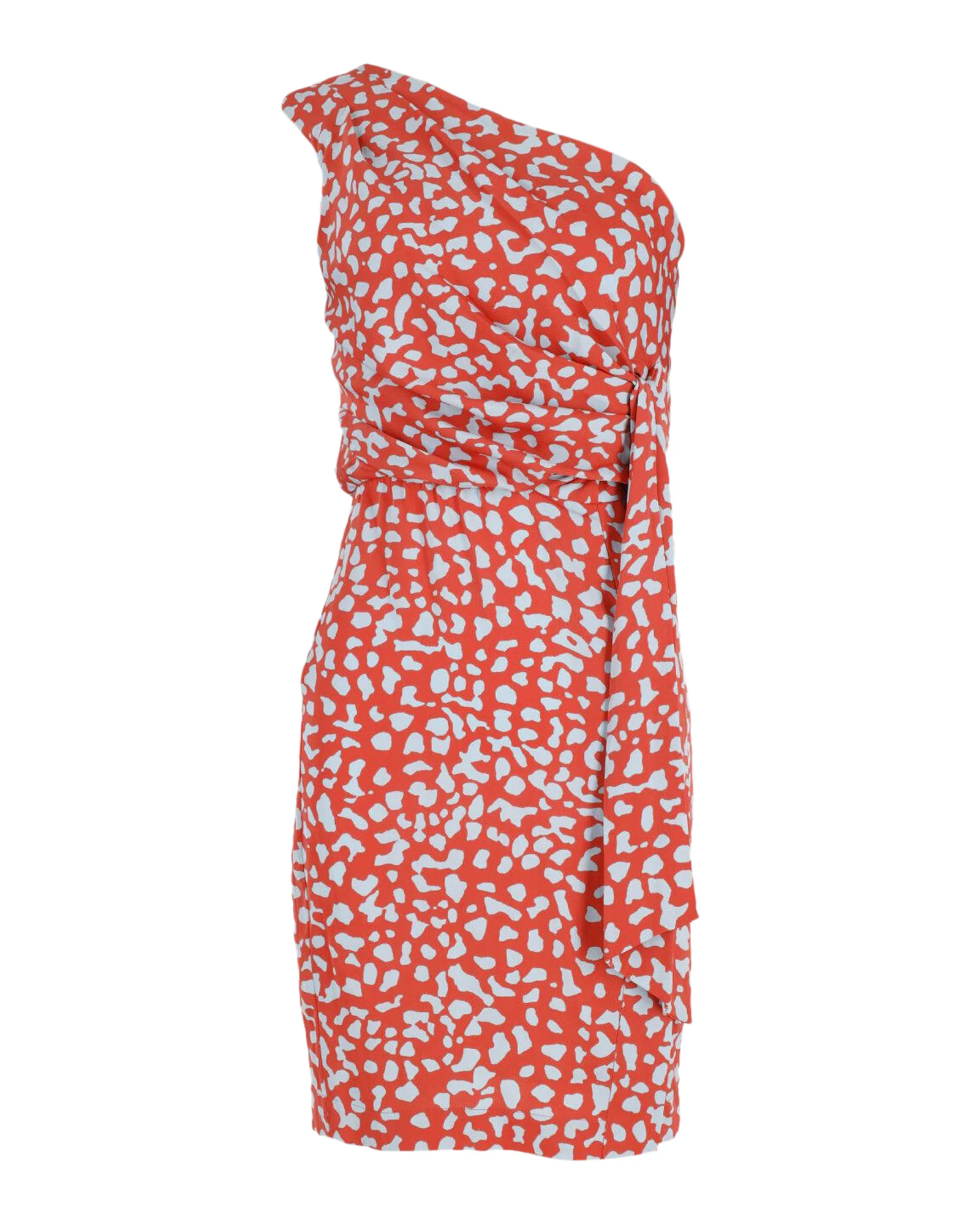 Women's Diane Von Furstenberg Agatha Leopard Print One Shoulder Dress in Multicolor Silk