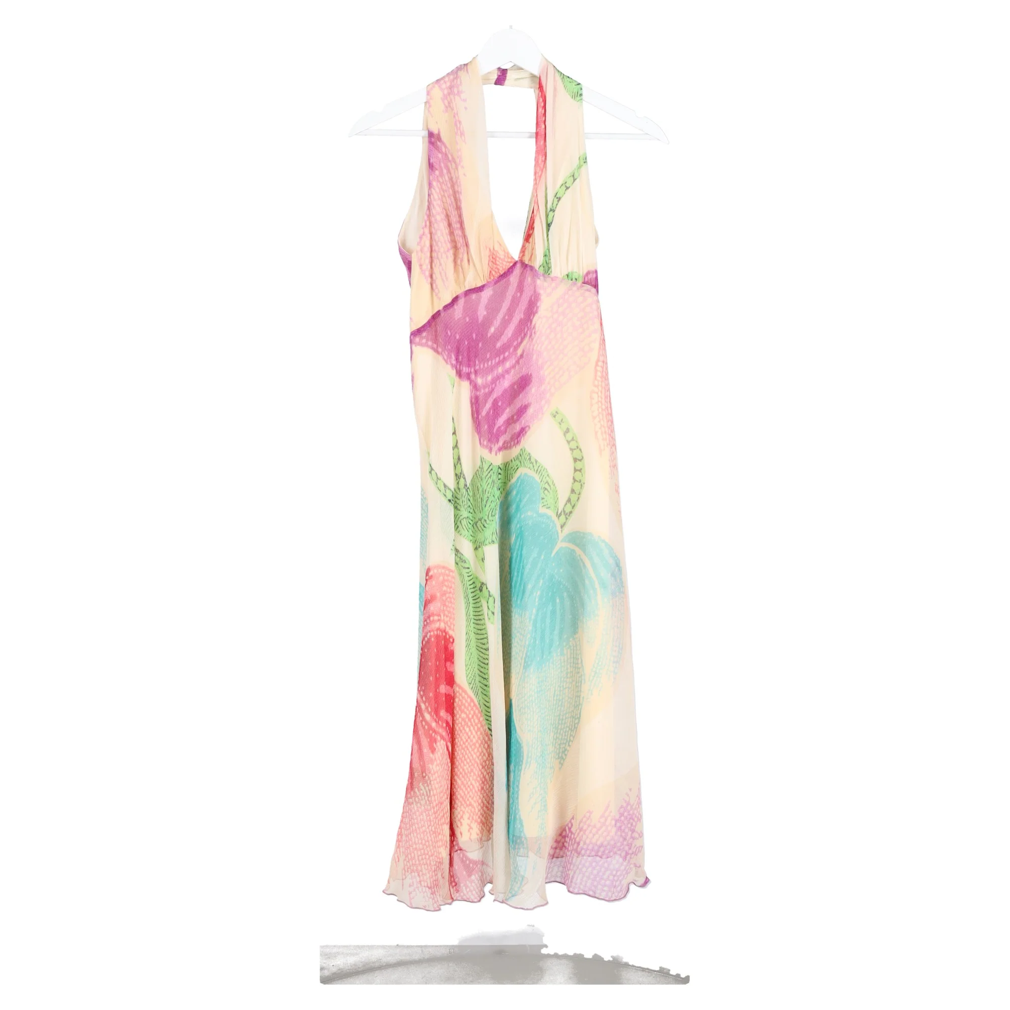 Women's Diane von Furstenberg Halter Printed Knee Length Dress in Multicolor Silk - Image 4