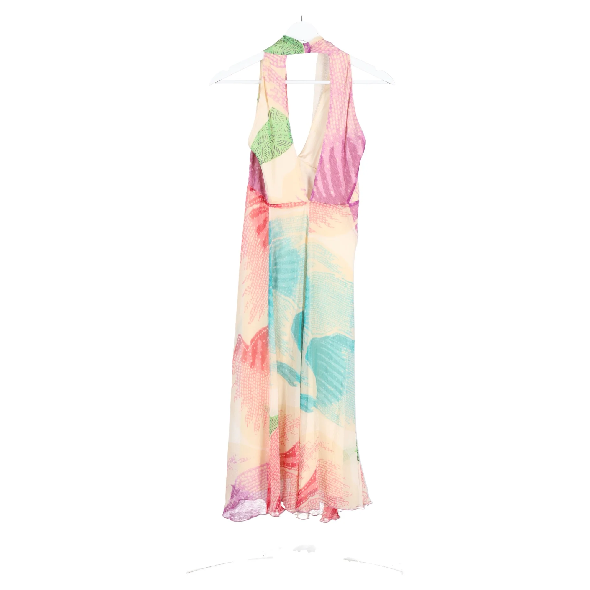 Women's Diane von Furstenberg Halter Printed Knee Length Dress in Multicolor Silk - Image 5