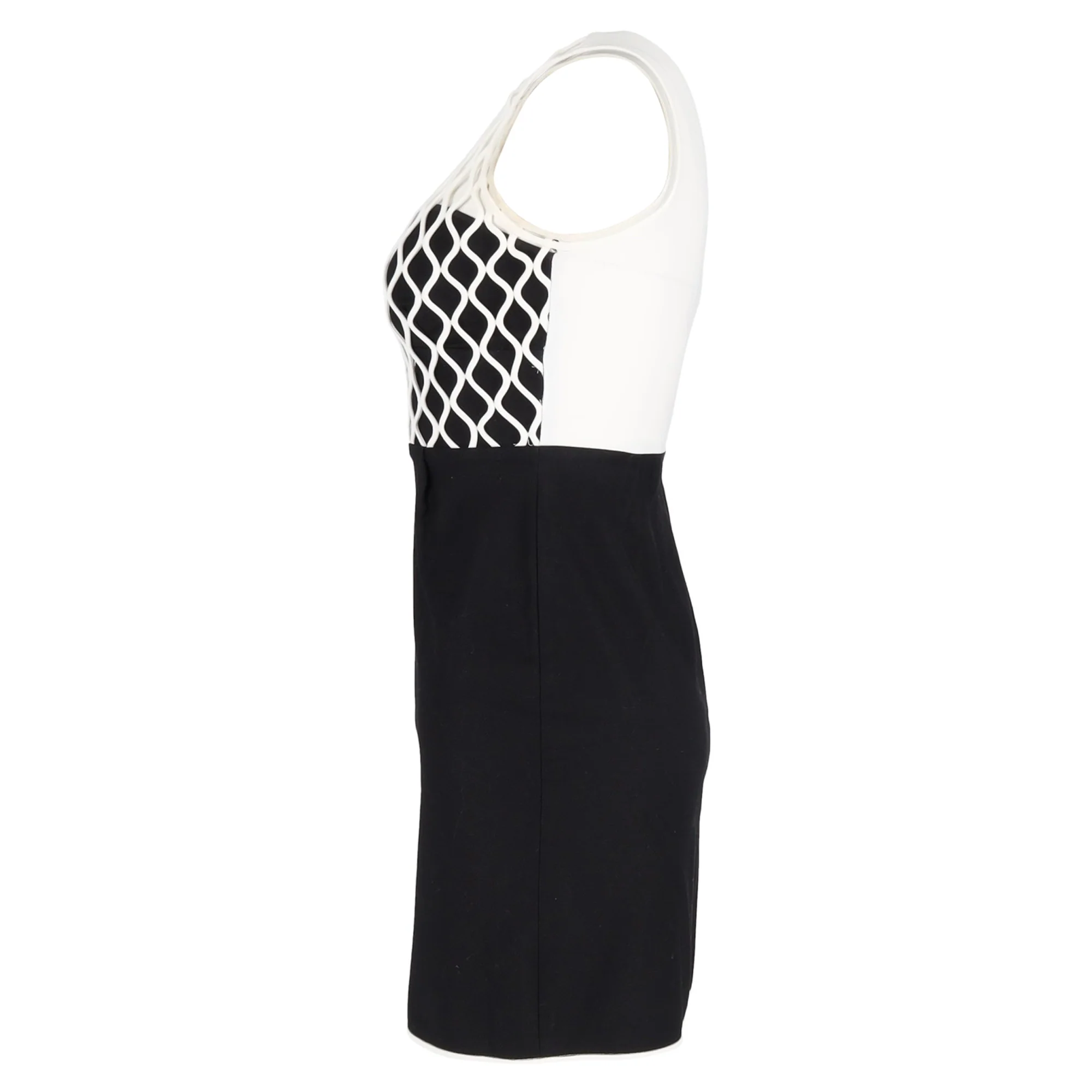 Women's Diane Von Furstenberg Mesh Top Mini Dress in Black Viscose - Image 2