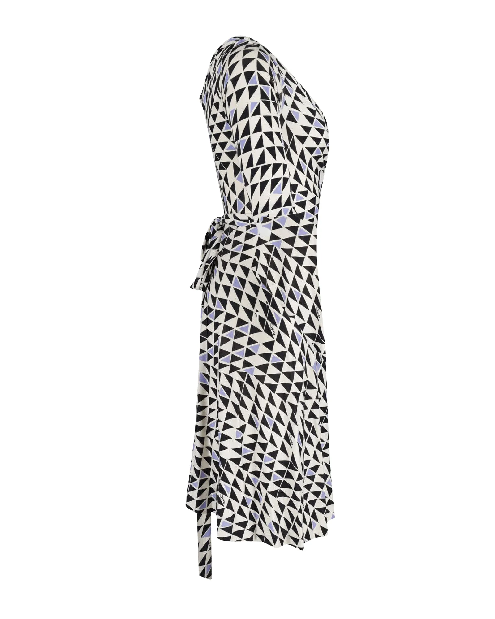 Women's Diane Von Furstenberg Penna Geometric Print Wrap Dress in Multicolor Silk - Image 2