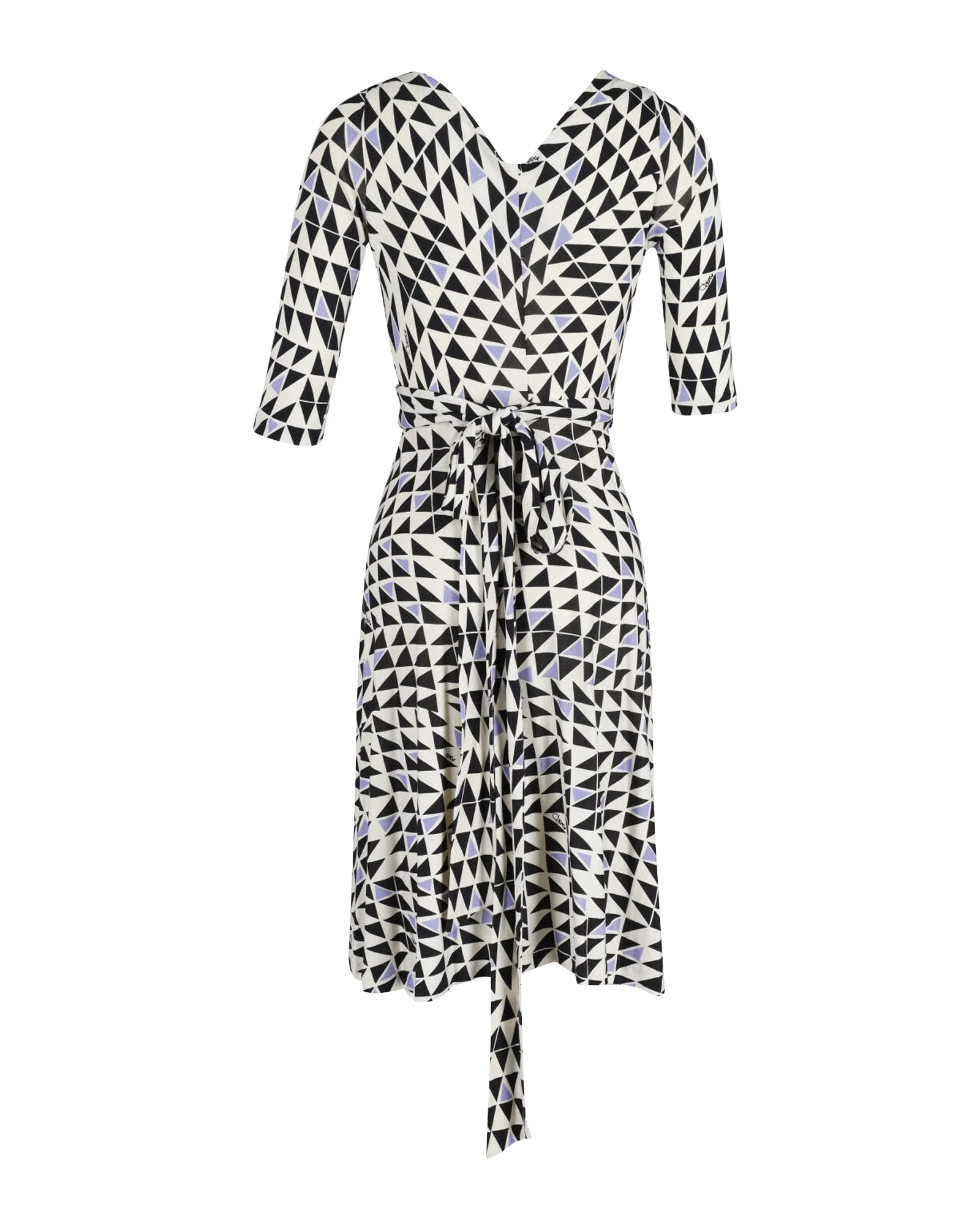 Women's Diane Von Furstenberg Penna Geometric Print Wrap Dress in Multicolor Silk - Image 3