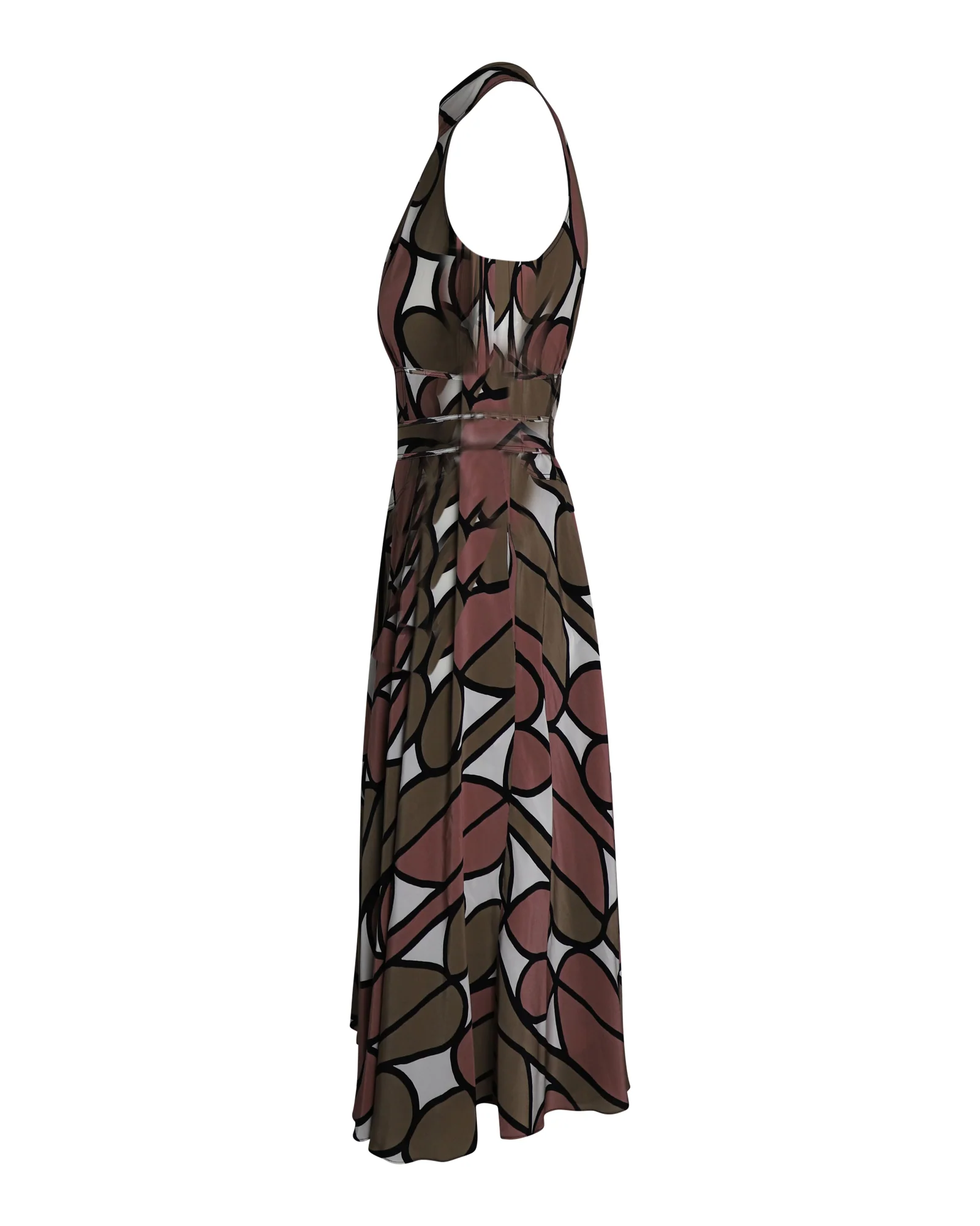 Women's Diane Von Furstenberg Printed Halter Midi Dress in Multicolor Silk - Image 2