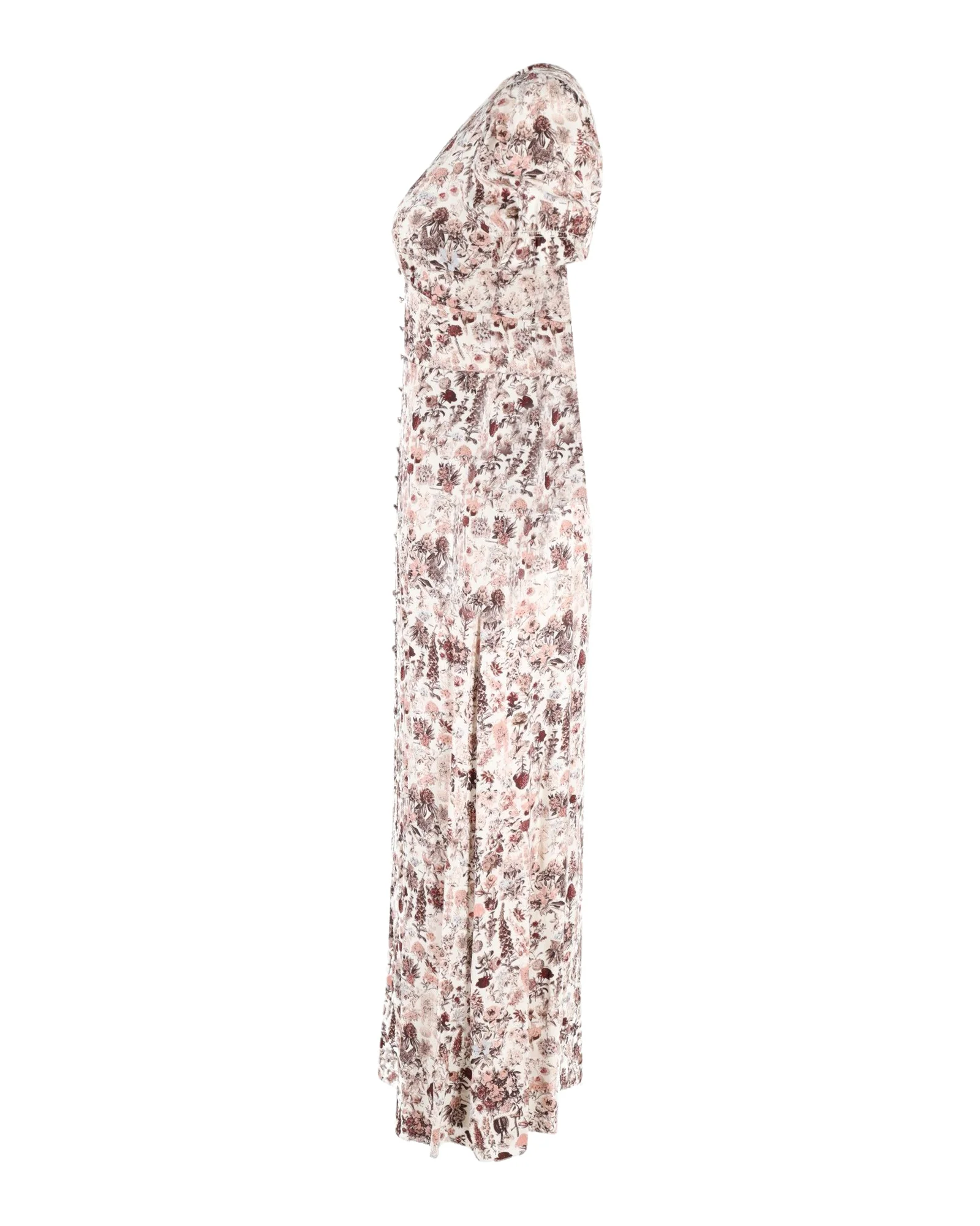 Women's Diane Von Furstenberg Puffed Sleeve Floral Midi Dress in Rose Pink Silk - Image 2
