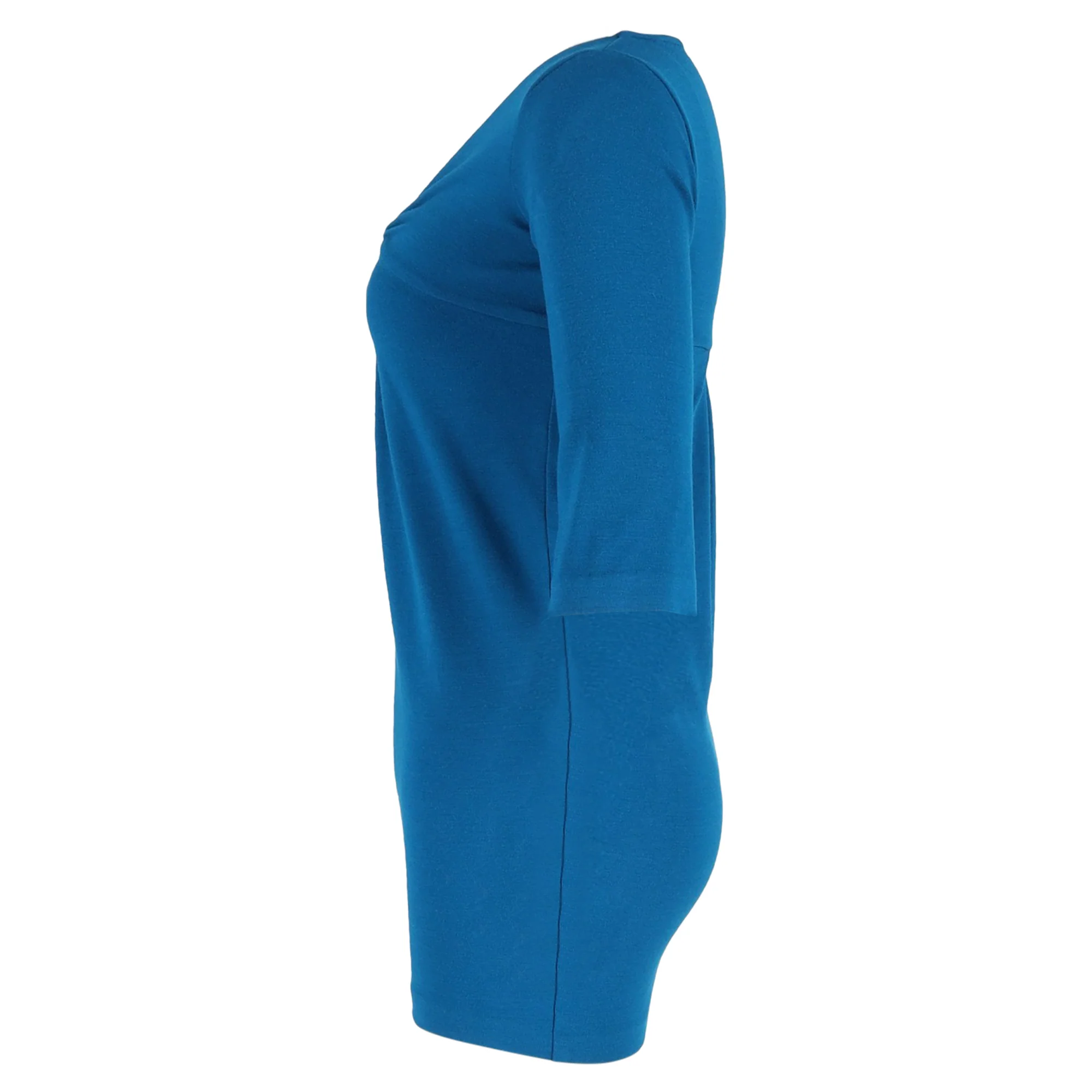 Women's Diane von Furstenberg V-Neck Mini Dress in Blue Wool - Image 2