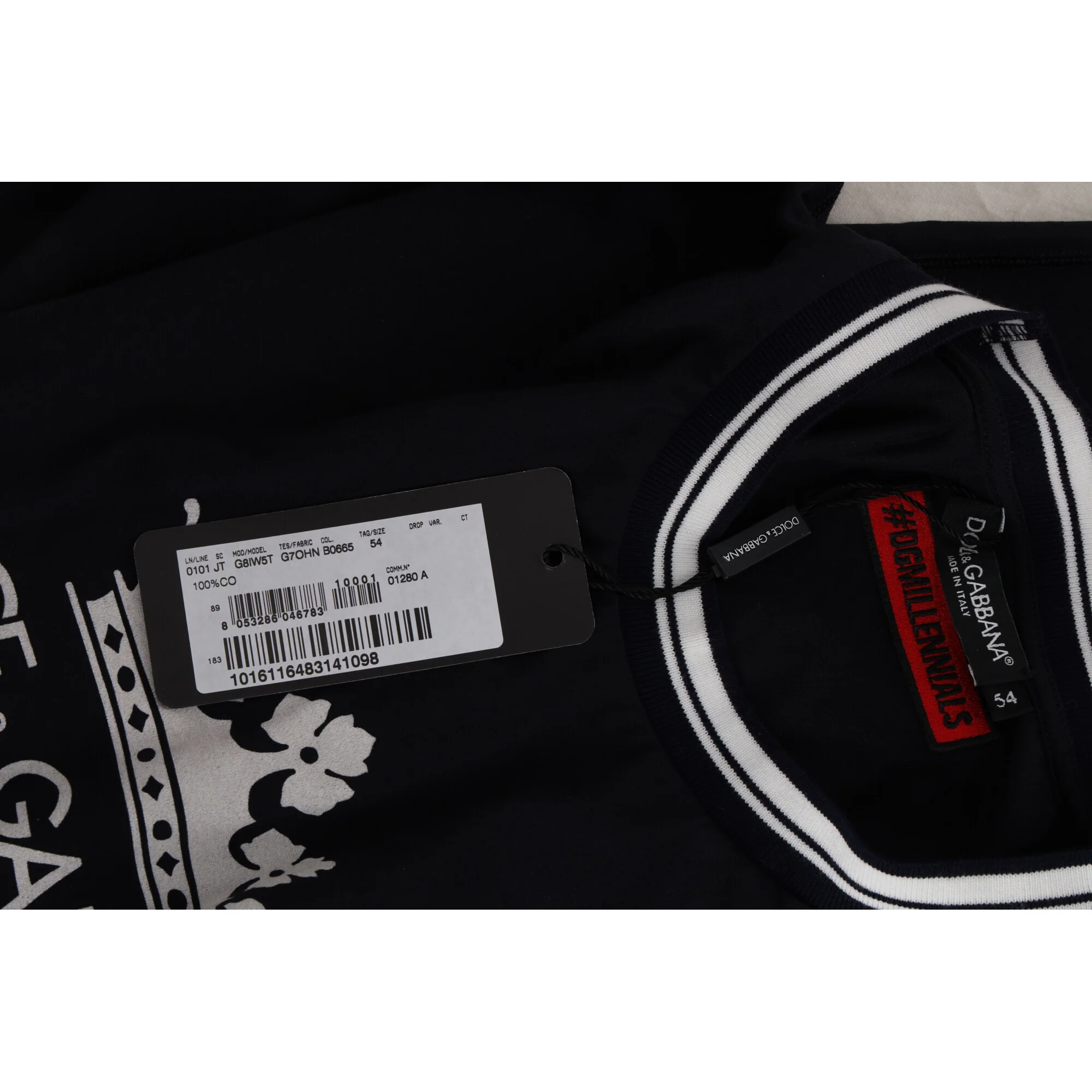 Men's Dolce & Gabbana Crown Logo-Print Crewneck T-Shirt in Black Cotton - Image 5