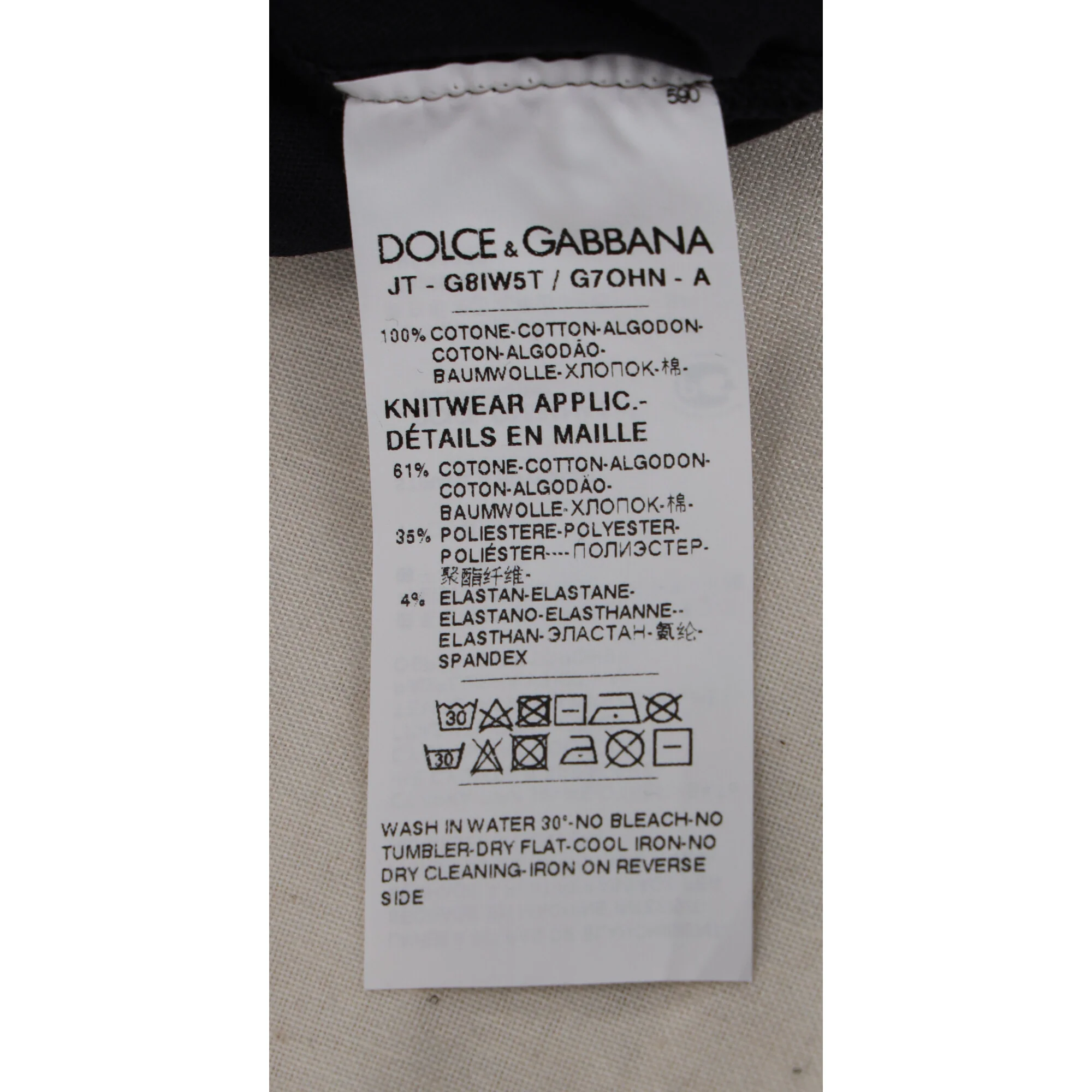 Men's Dolce & Gabbana Crown Logo-Print Crewneck T-Shirt in Black Cotton - Image 5
