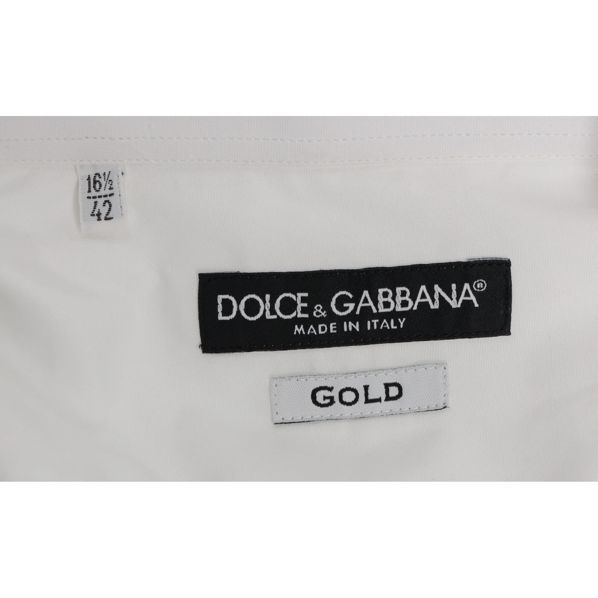 Men's Dolce & Gabbana GOLD Button-Down Long Sleeve Shirt in White Cotton - Image 10
