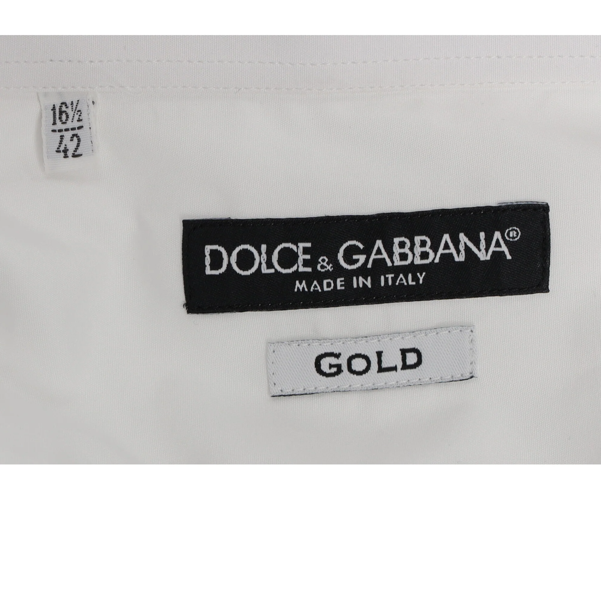 Men's Dolce & Gabbana GOLD Button-Down Long Sleeve Shirt in White Cotton - Image 4