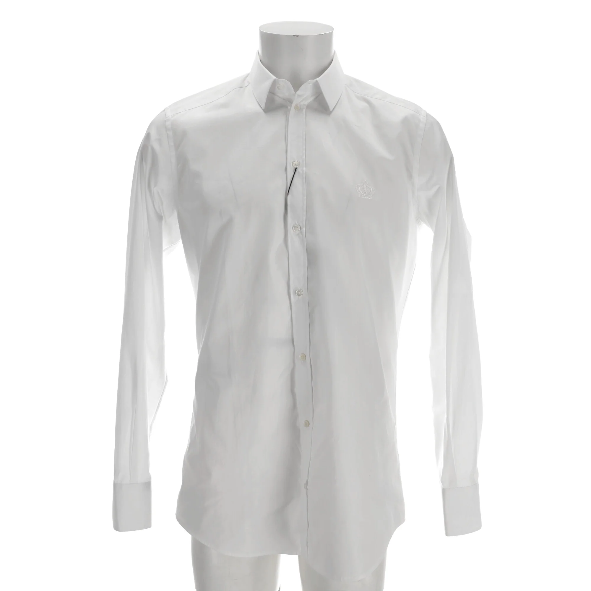 Men's Dolce & Gabbana GOLD Button-Down Long Sleeve Shirt in White Cotton - Image 7