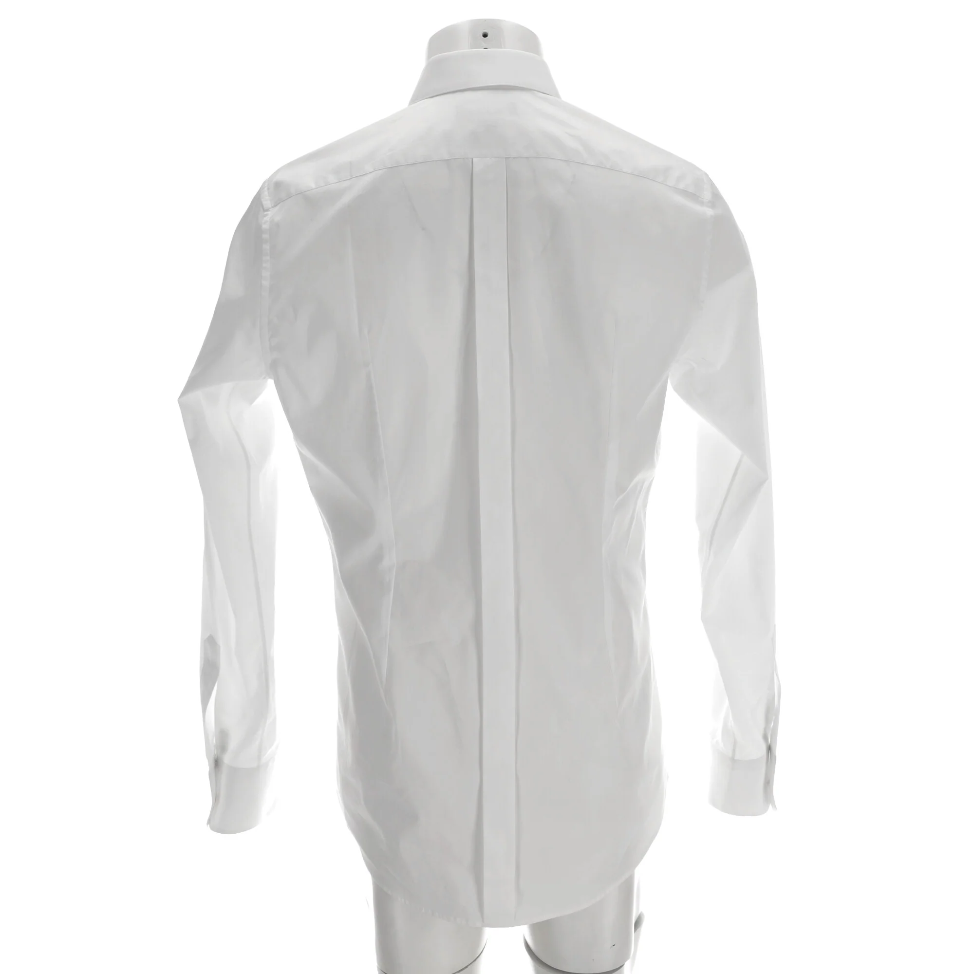 Men's Dolce & Gabbana GOLD Button-Down Long Sleeve Shirt in White Cotton - Image 9