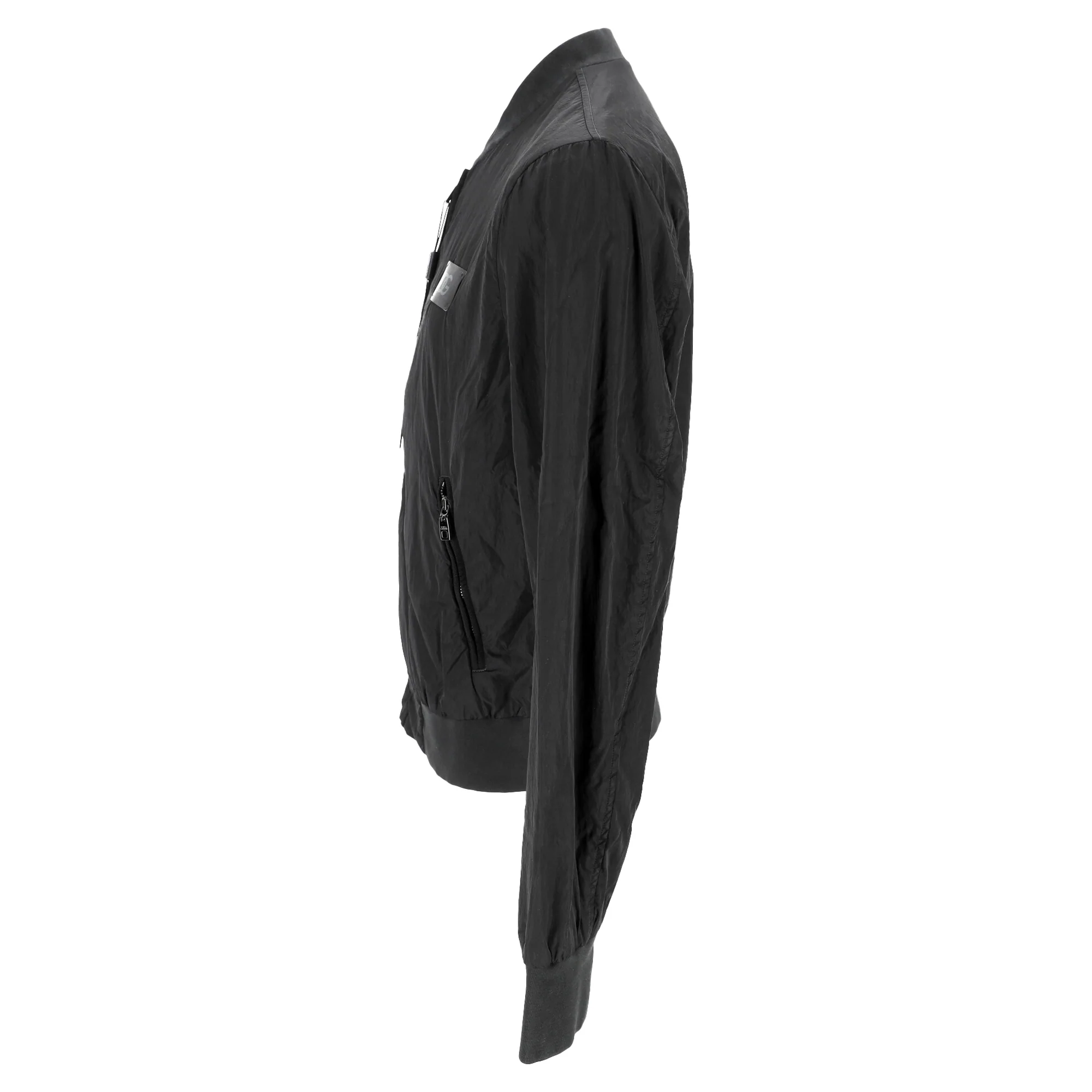 Men's Dolce & Gabbana Logo-Patched Zip-Up Bomber Jacket in Black Polyamide - Image 2
