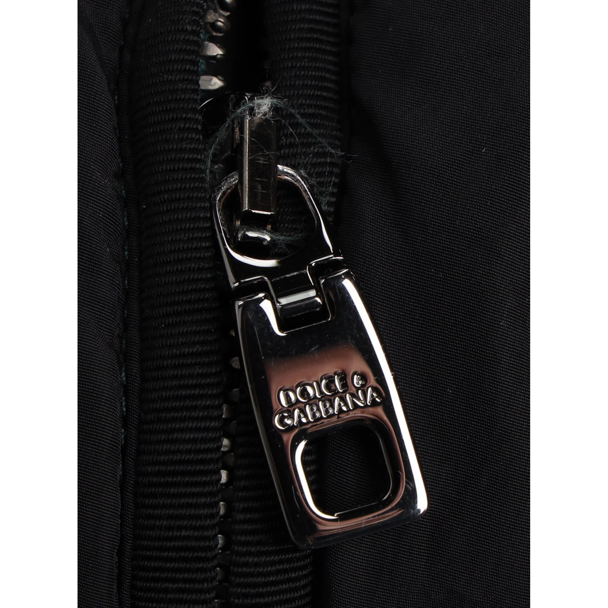 Men's Dolce & Gabbana Logo-Patched Zip-Up Bomber Jacket in Black Polyamide - Image 7