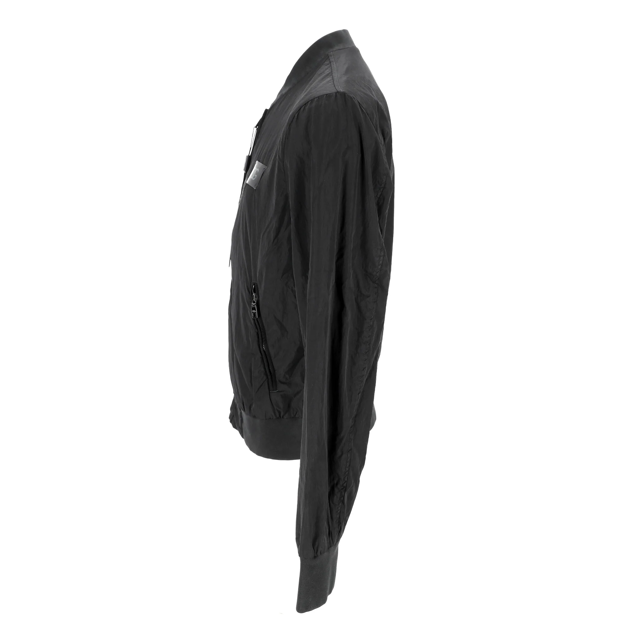 Men's Dolce & Gabbana Logo-Patched Zip-Up Bomber Jacket in Black Polyamide - Image 9