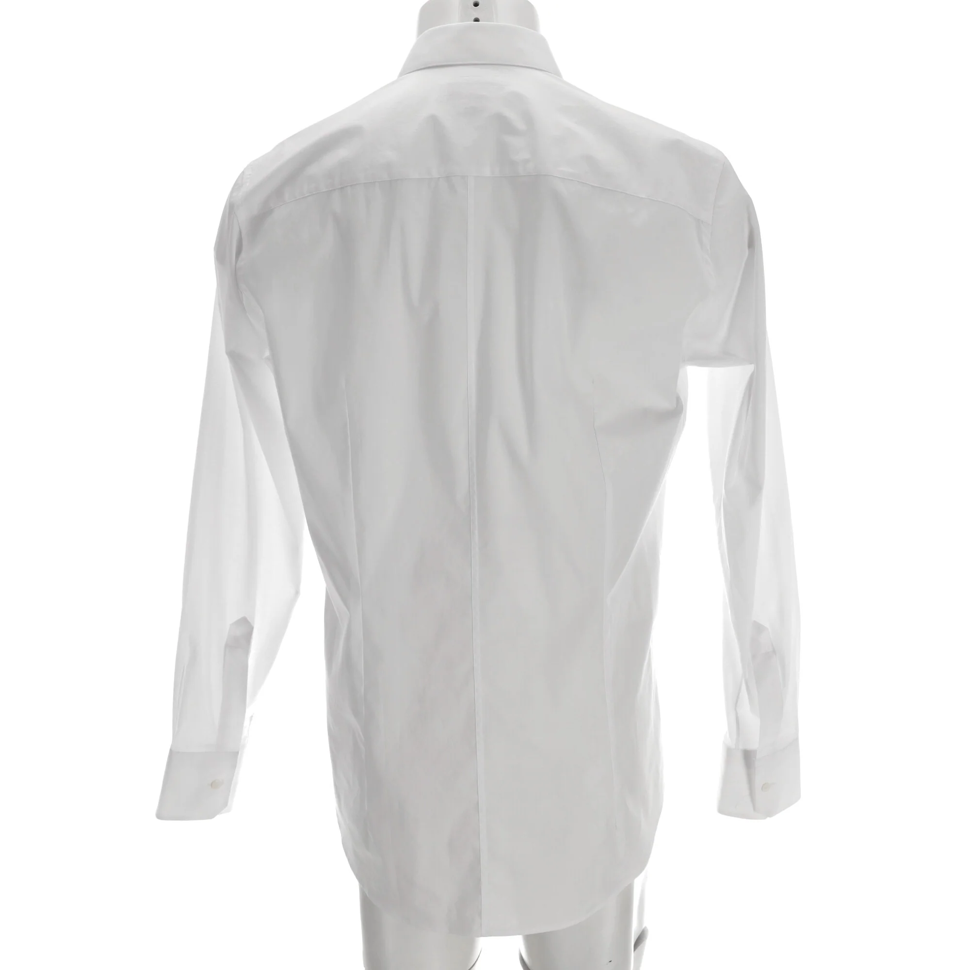 Men's Dolce & Gabbana Martini Button-Down Long Sleeve Shirt in White Cotton - Image 10