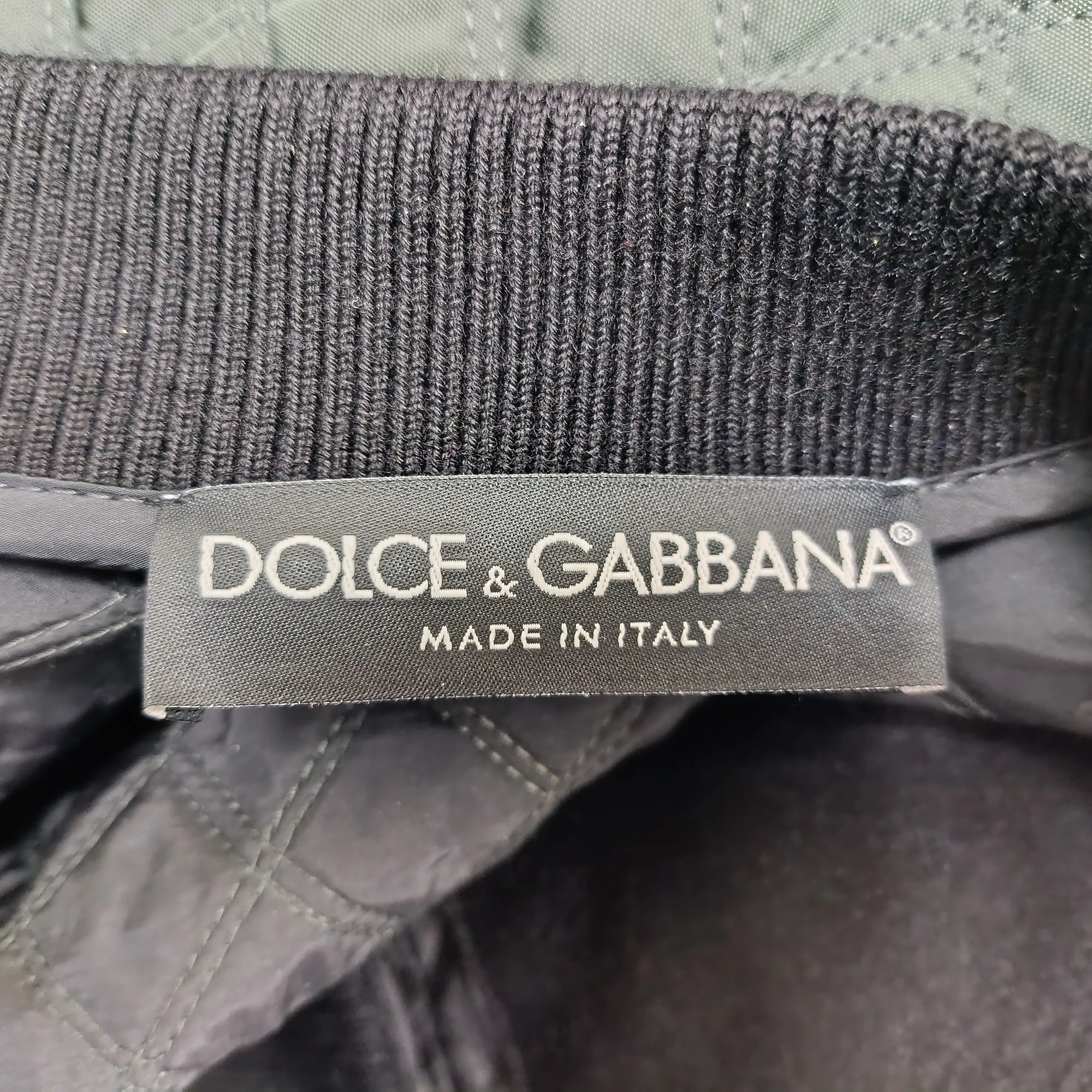 Men's Dolce & Gabbana Quilted Bomber Jacket in Olive Polyamide - Image 5