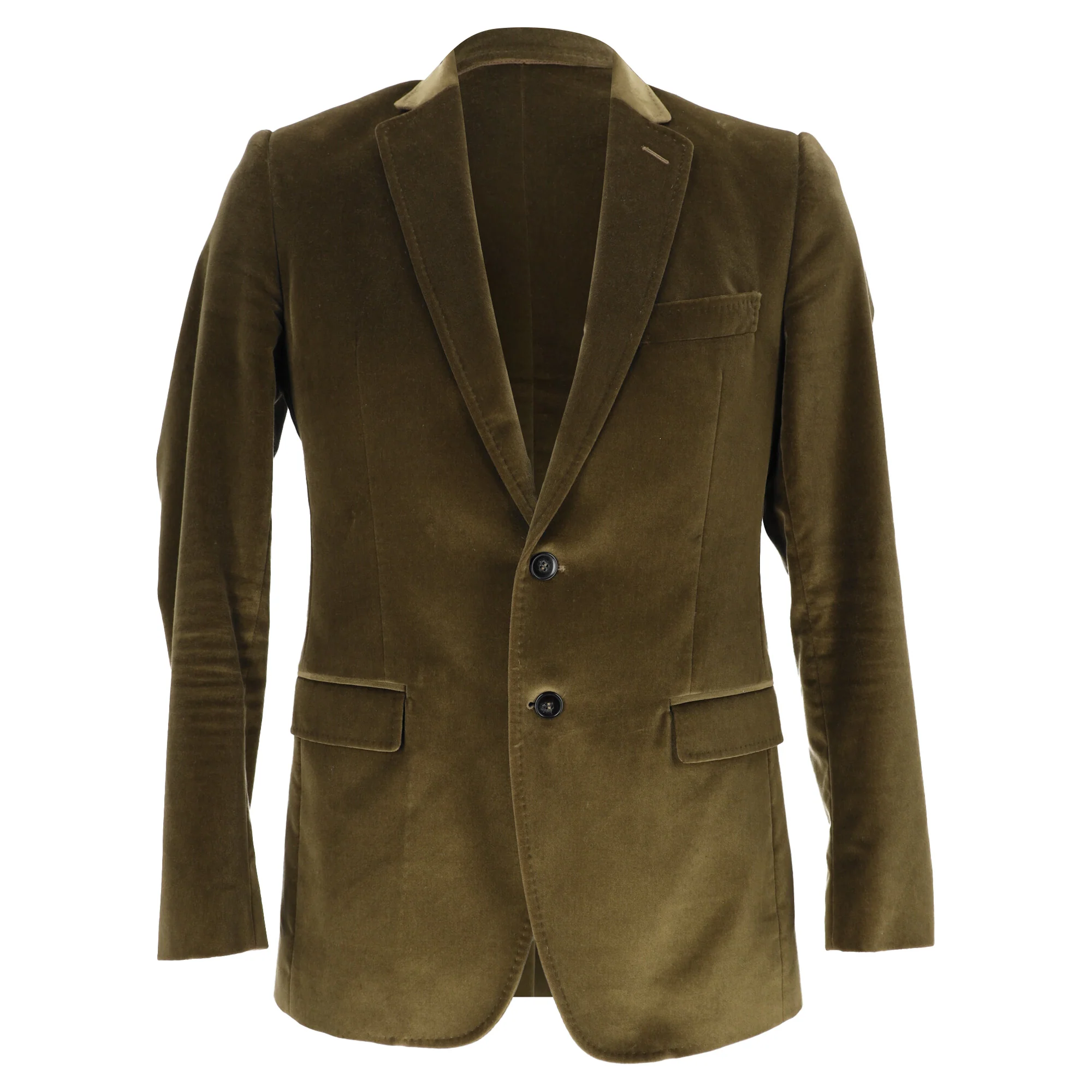Men's Dolce & Gabbana Single-Breasted Blazer in Olive Velvet