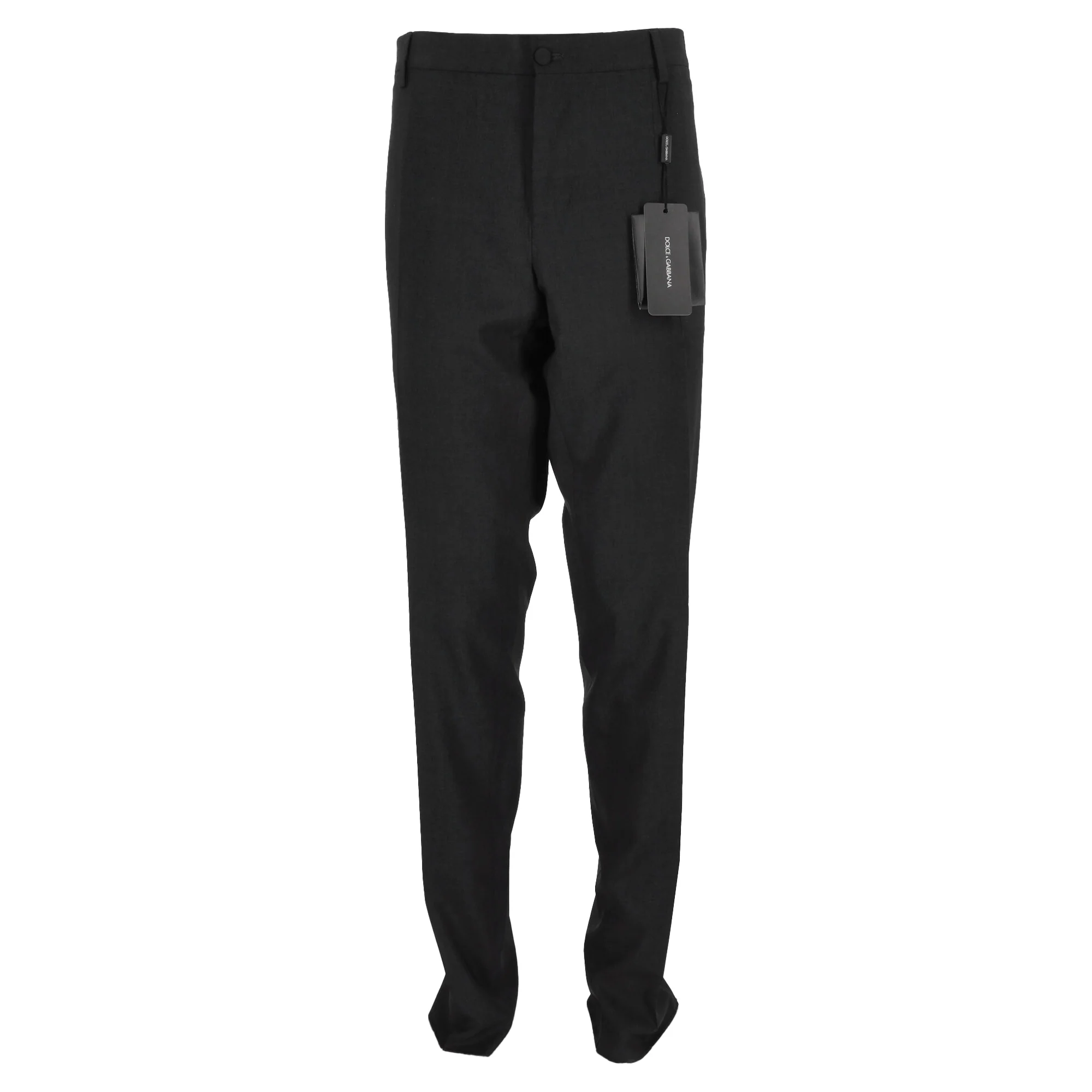 Men's Dolce & Gabbana Straight-Leg Trousers in Black Wool