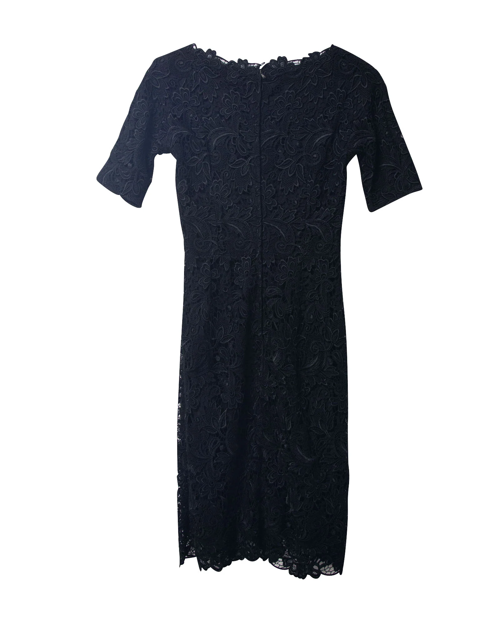 Women's Dolce & Gabbana Square Neck Lace Dress in Black Viscose - Image 5