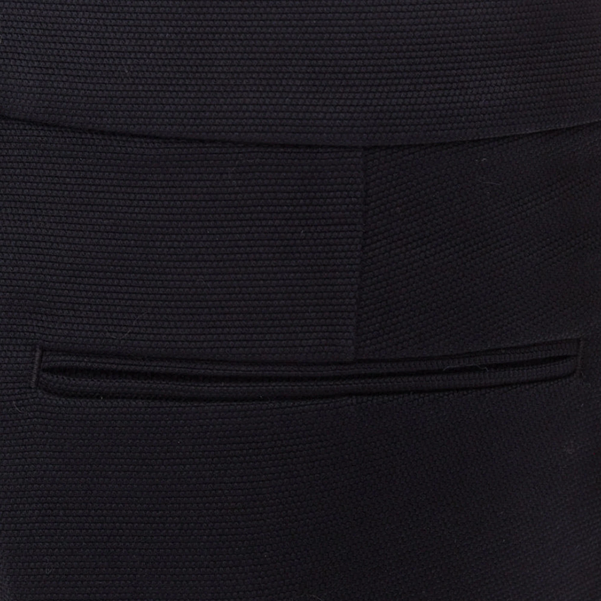 Women's DRIES VAN NOTEN black wool cotton pleated front wide leg trousers pants FR38 M - Image 7