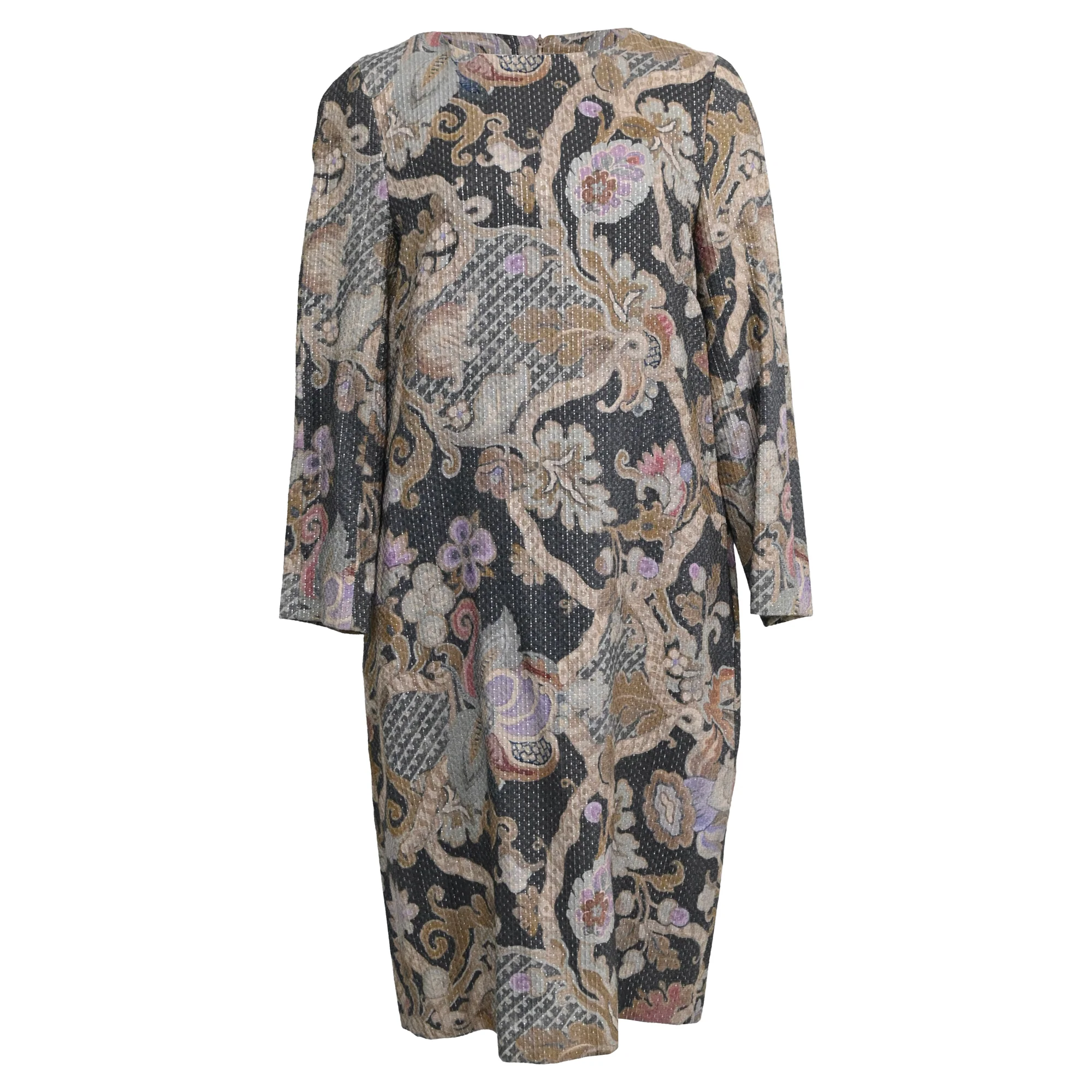 Women's Dries Van Noten Long Coat in Floral Print Wool