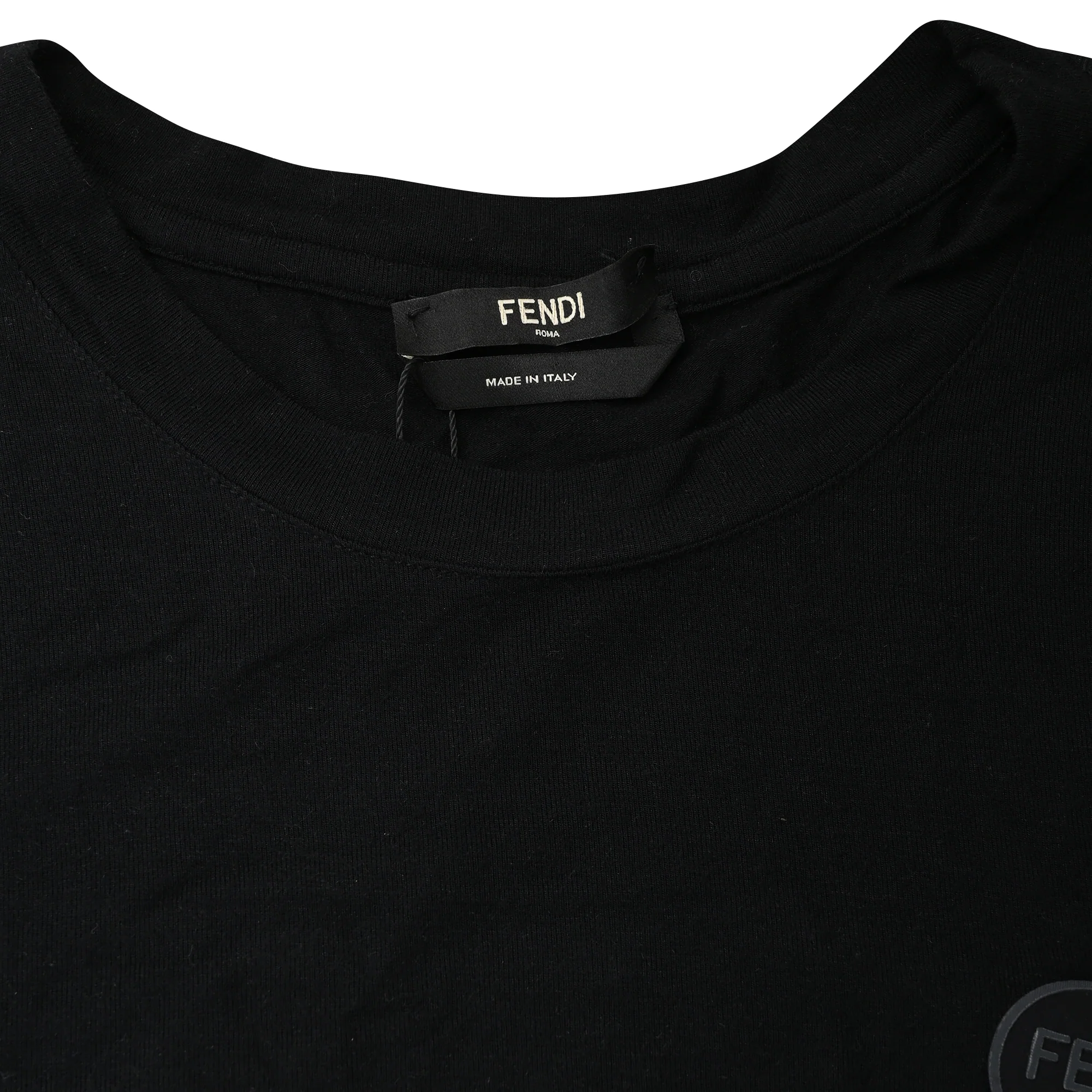 Men's Fendi Logo-Print T-Shirt in Black Cotton - Image 9