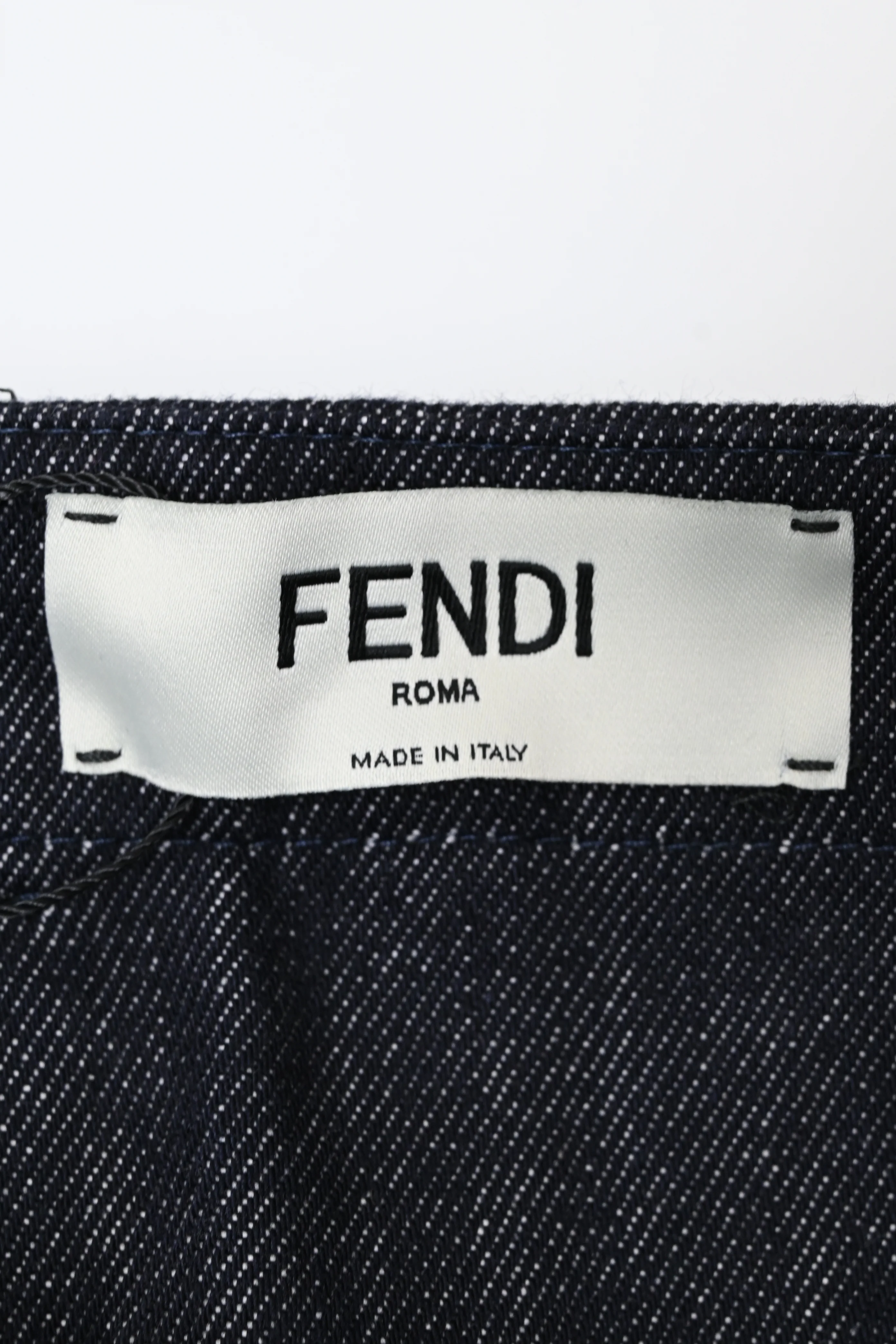 Women's Fendi High Rise Straight Leg Jeans in Navy Blue Denim - Image 8