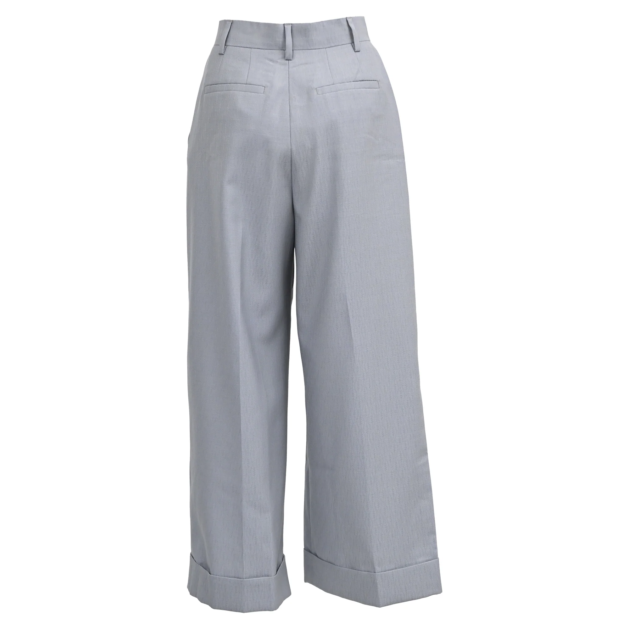 Women's Fendi Straight Leg Pants in Light Blue Wool - Image 5