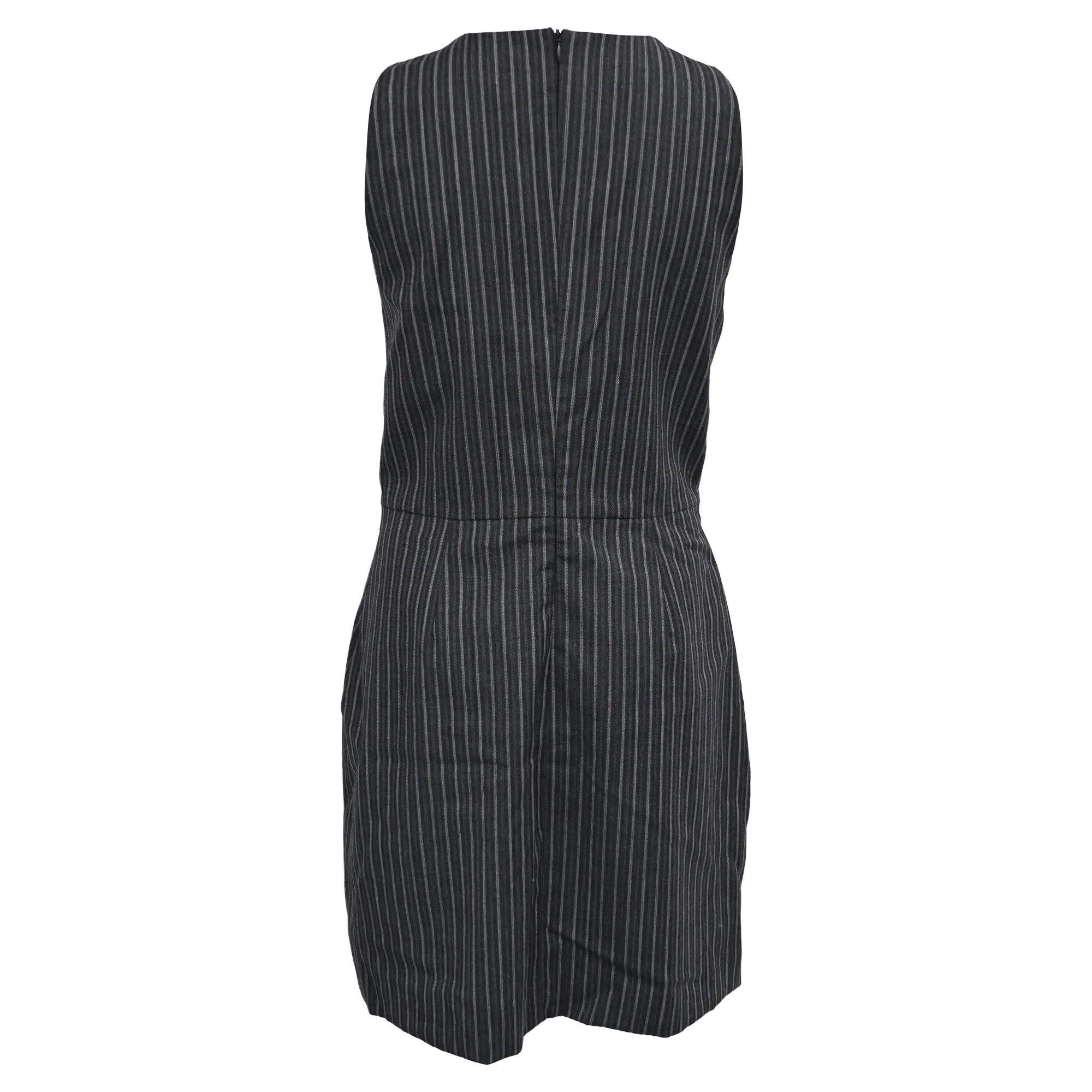 Women's Ganni Twist-Front Jacquard Mini Dress In Dark Gray Recycled Polyester - Image 3