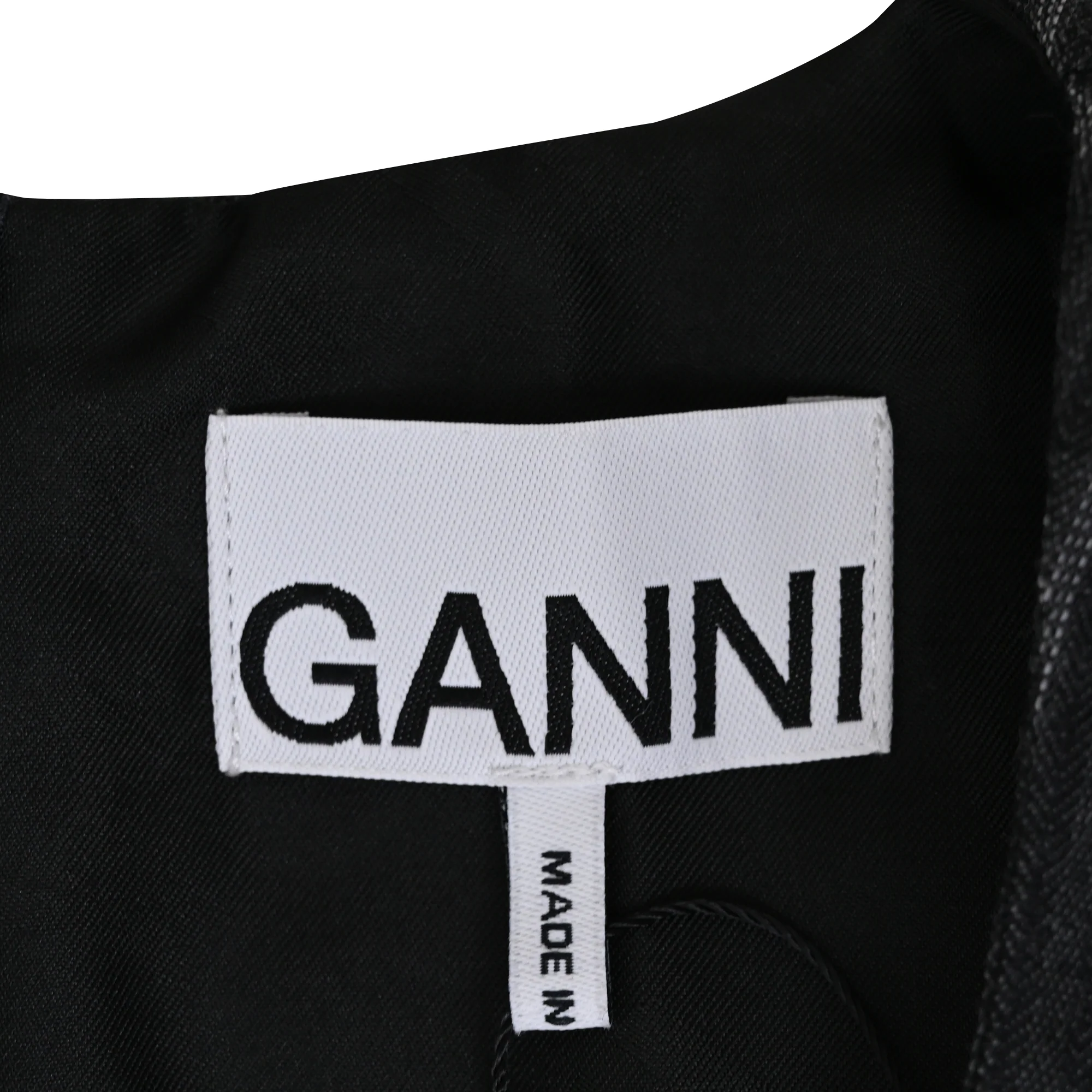 Women's Ganni Twist-Front Jacquard Mini Dress In Dark Gray Recycled Polyester - Image 4