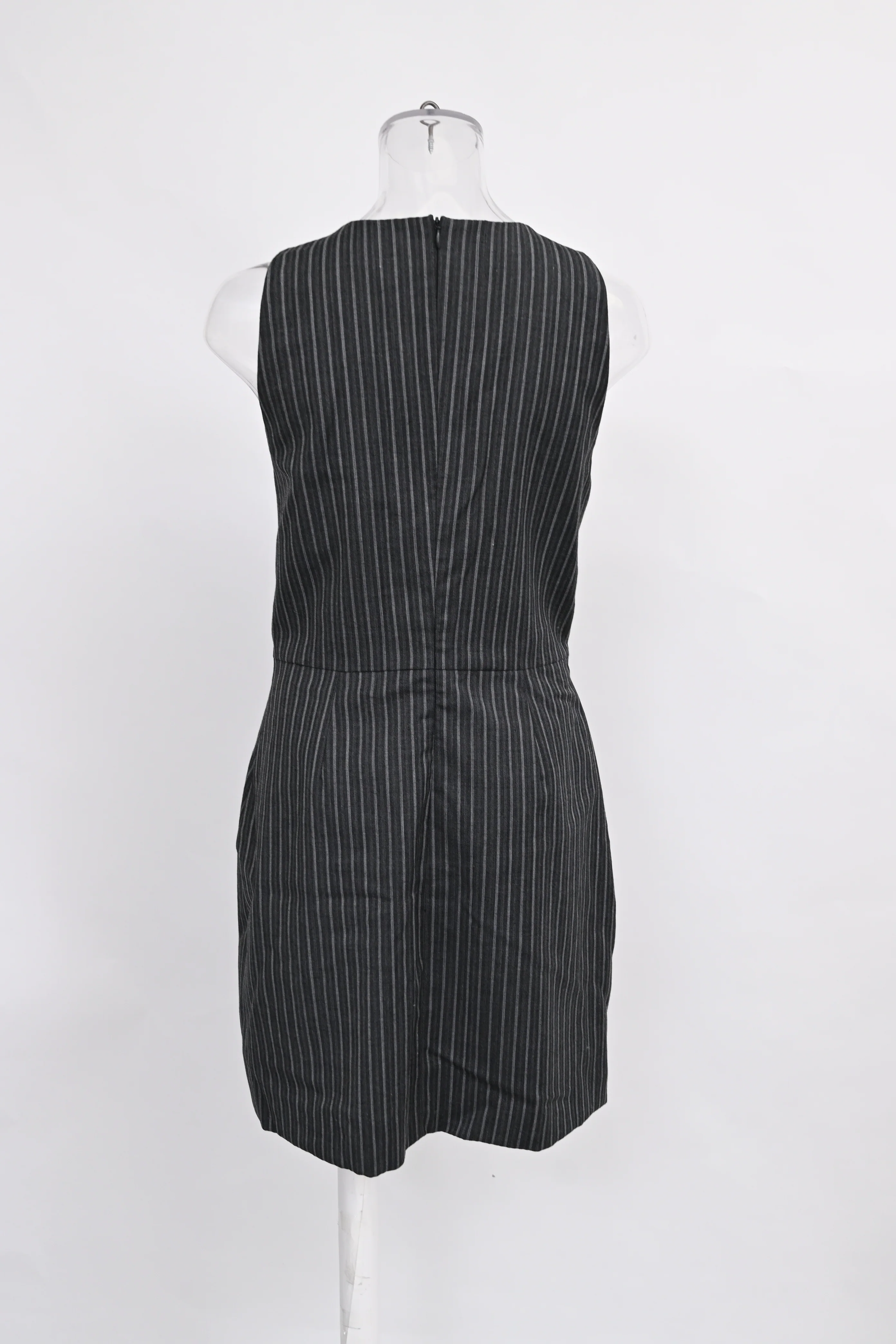 Women's Ganni Twist-Front Jacquard Mini Dress In Dark Gray Recycled Polyester - Image 8