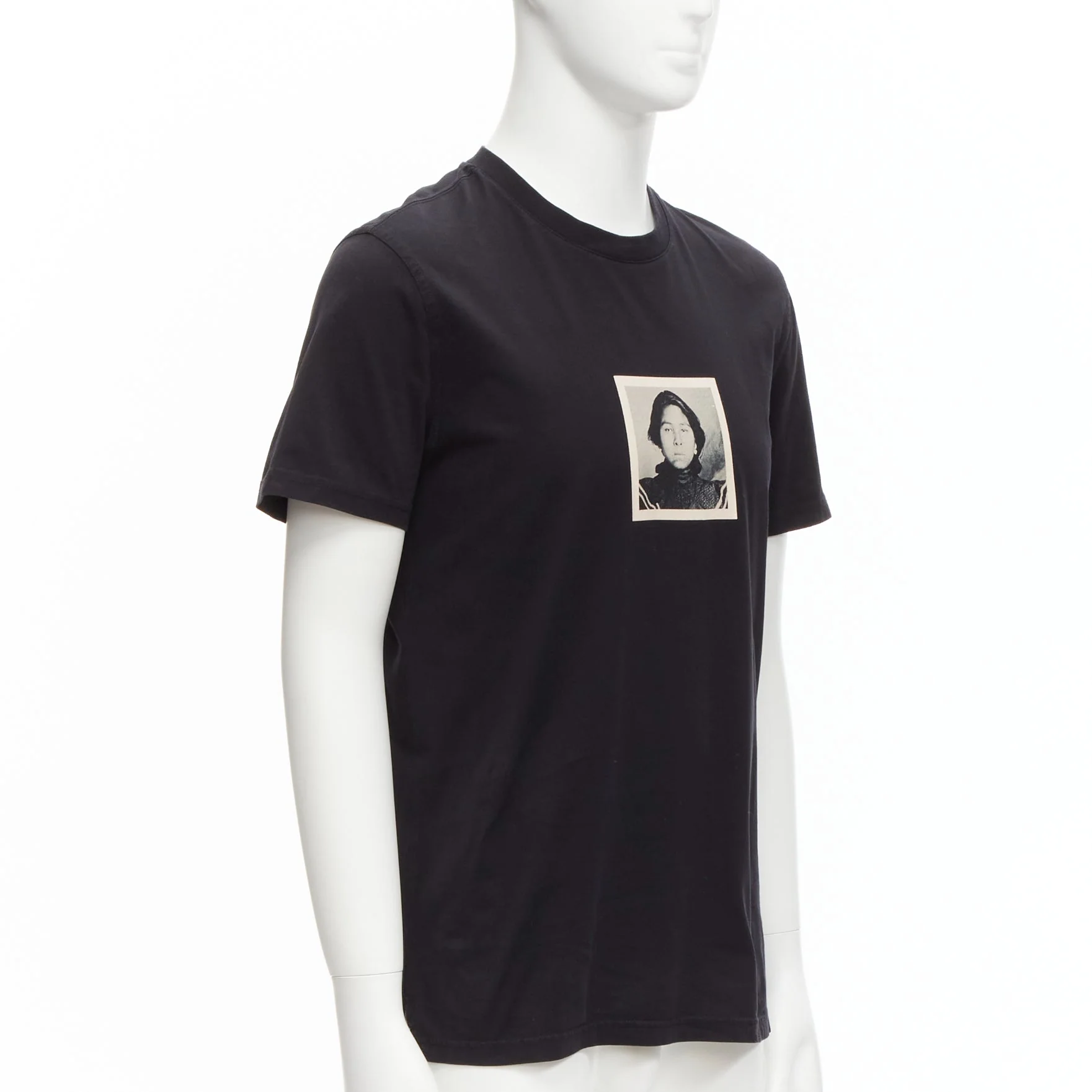 Men's GIVENCHY black cotton women portrait print crew neck tshirt M - Image 3