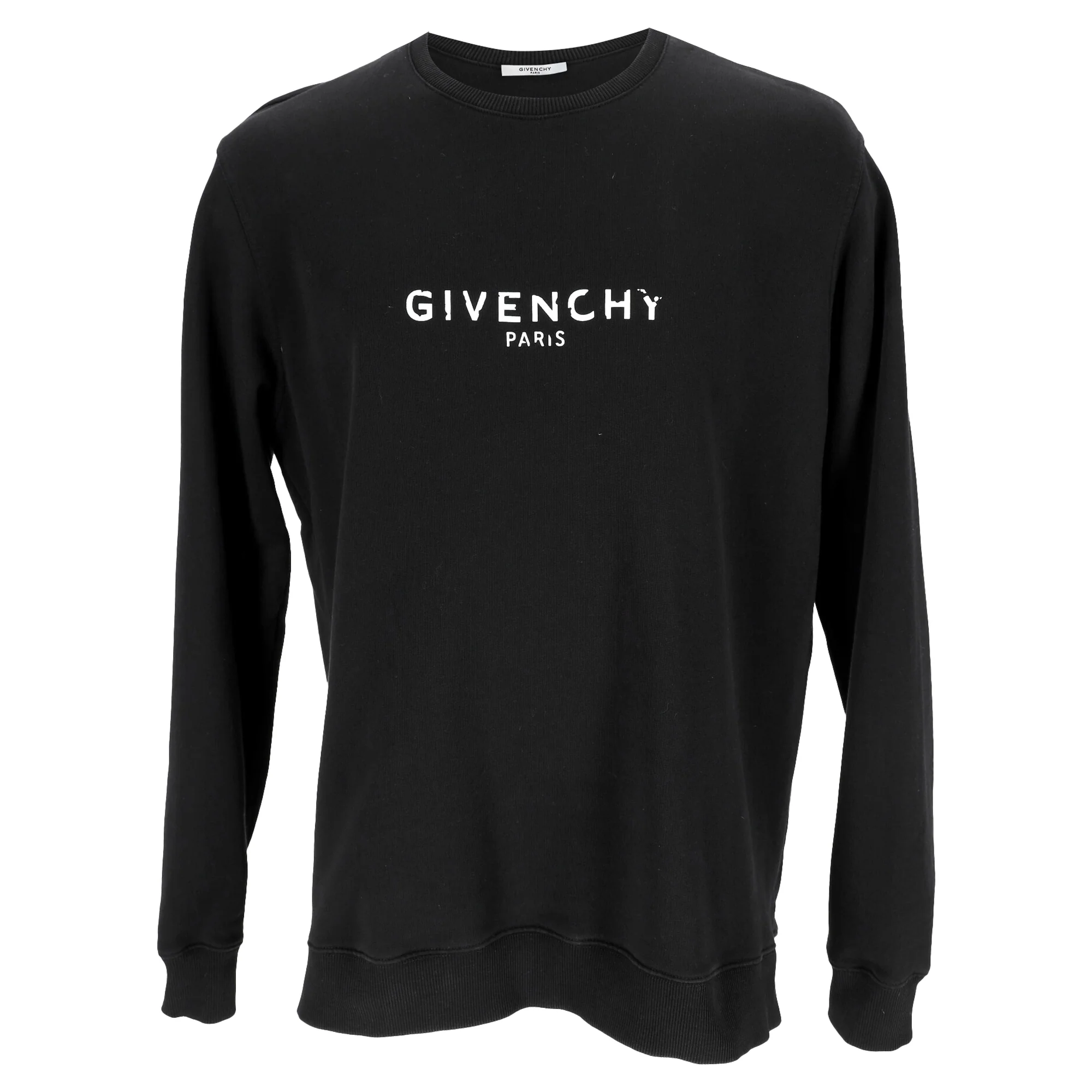 Men's Givenchy Logo-Print Crewneck Sweatshirt in Black Cotton