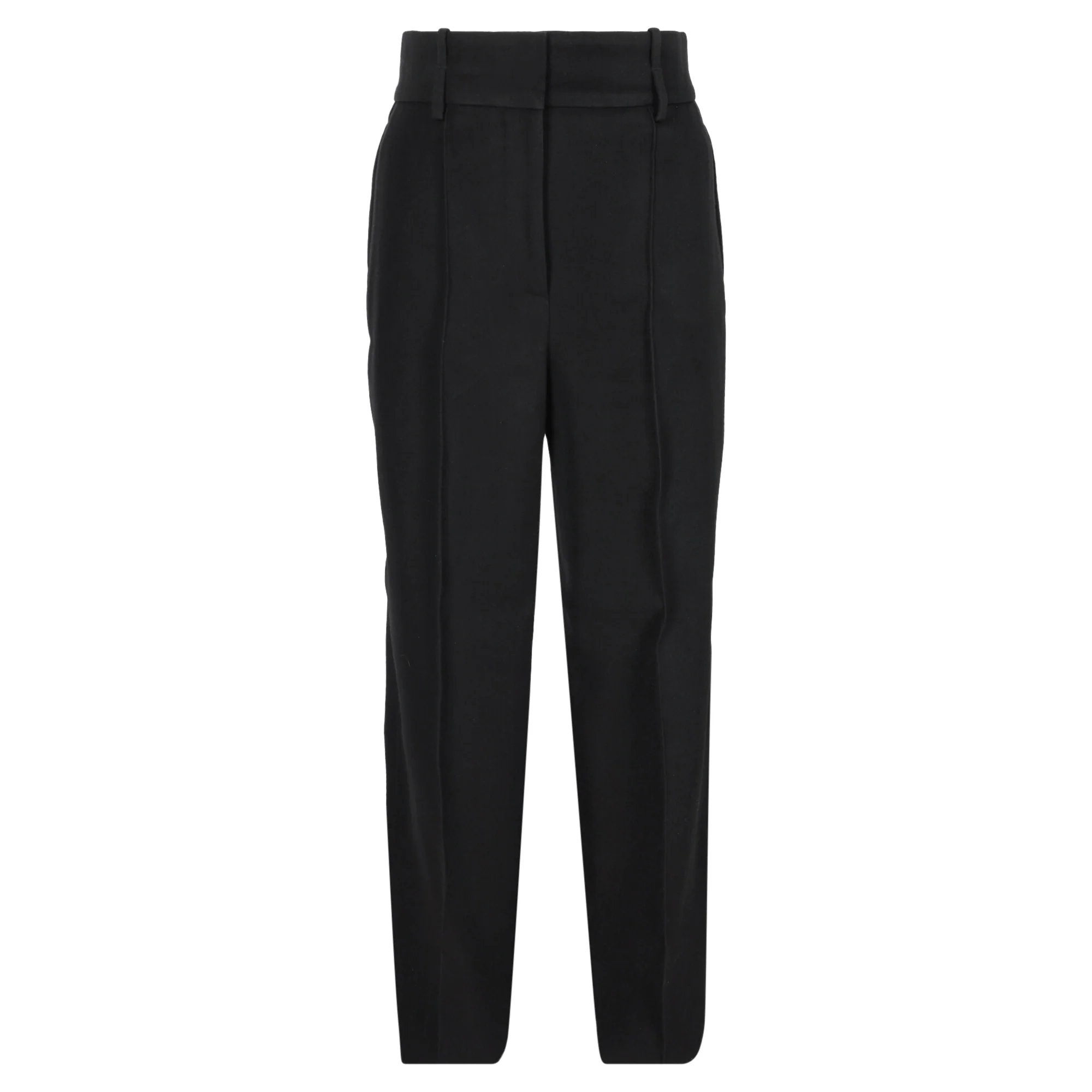 Women's Givenchy High-Rise Straight-Leg Trousers in Black Polyester