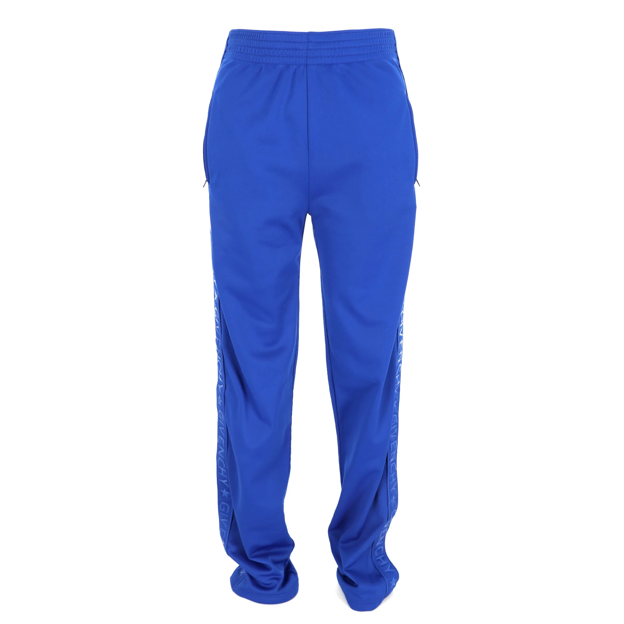 Women's Givenchy Logo Tape Detailed Track Pants in Blue Polyester - Image 10