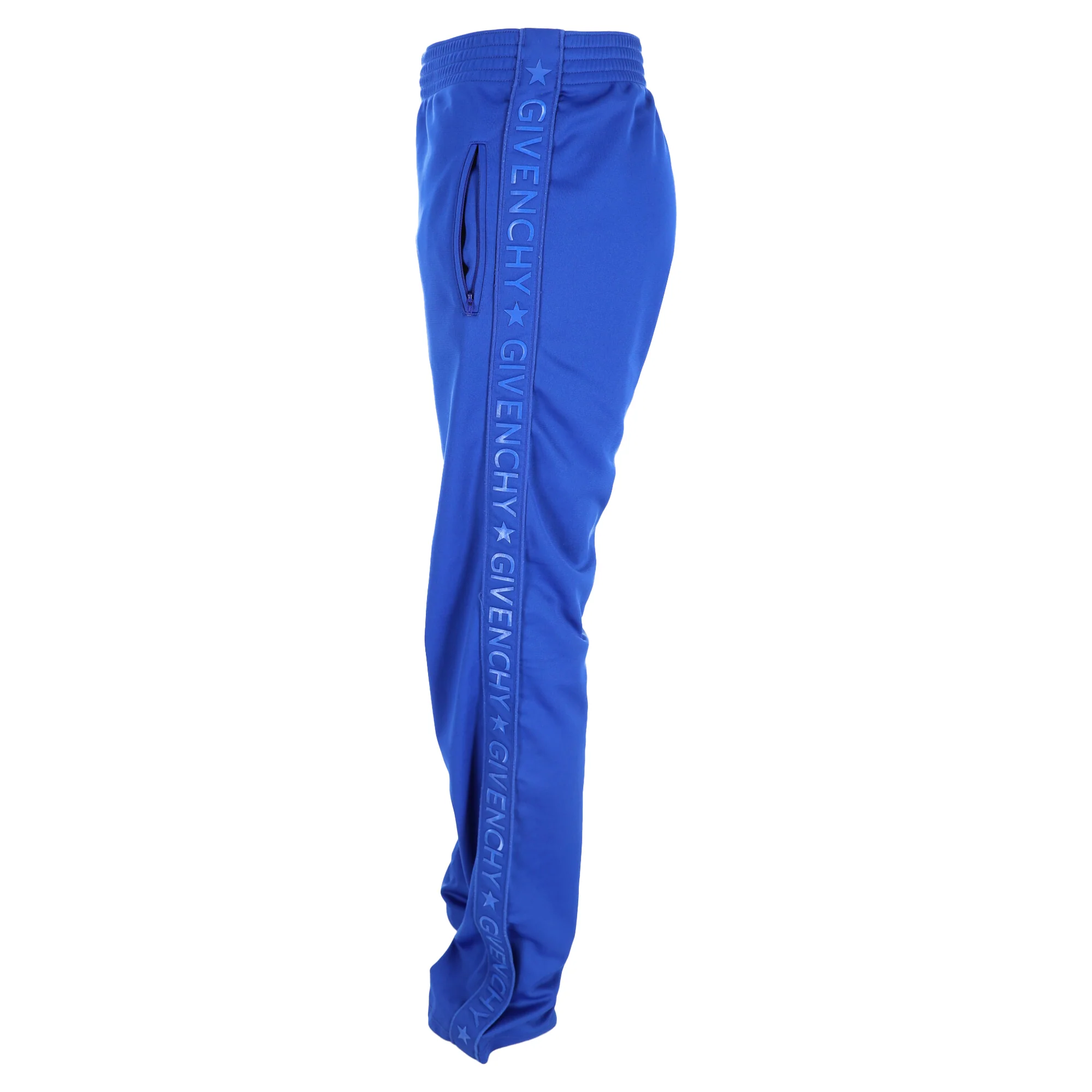 Women's Givenchy Logo Tape Detailed Track Pants in Blue Polyester - Image 2