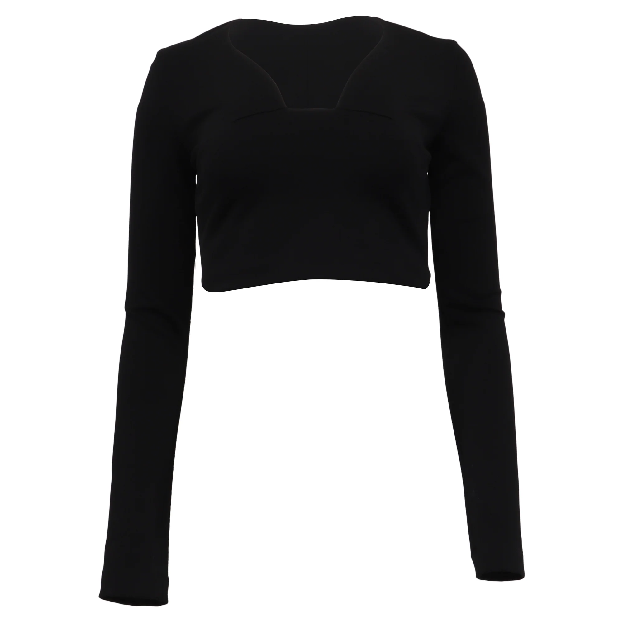 Women's  Givenchy Long Sleeve Crop Top in Black Viscose