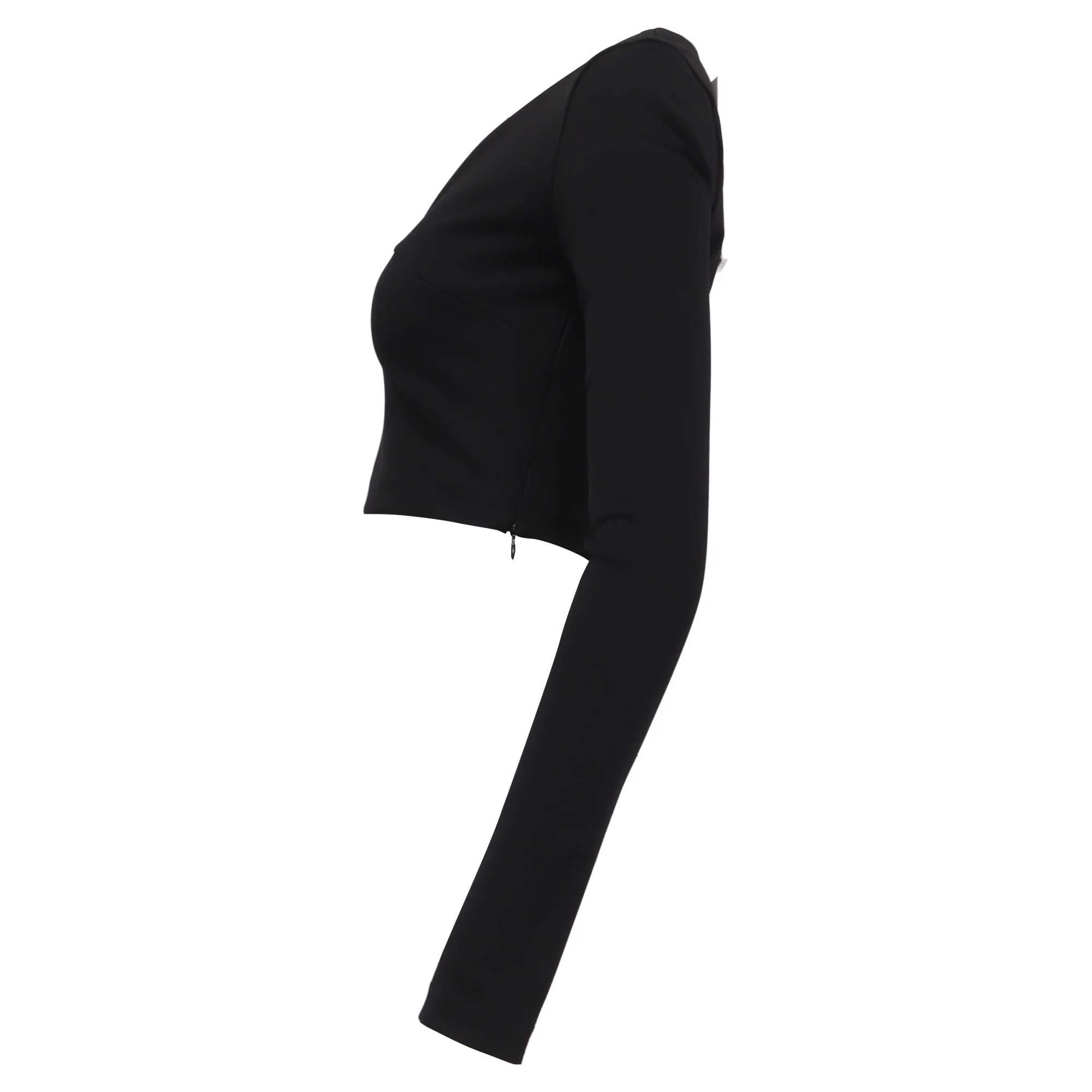Women's  Givenchy Long Sleeve Crop Top in Black Viscose - Image 3