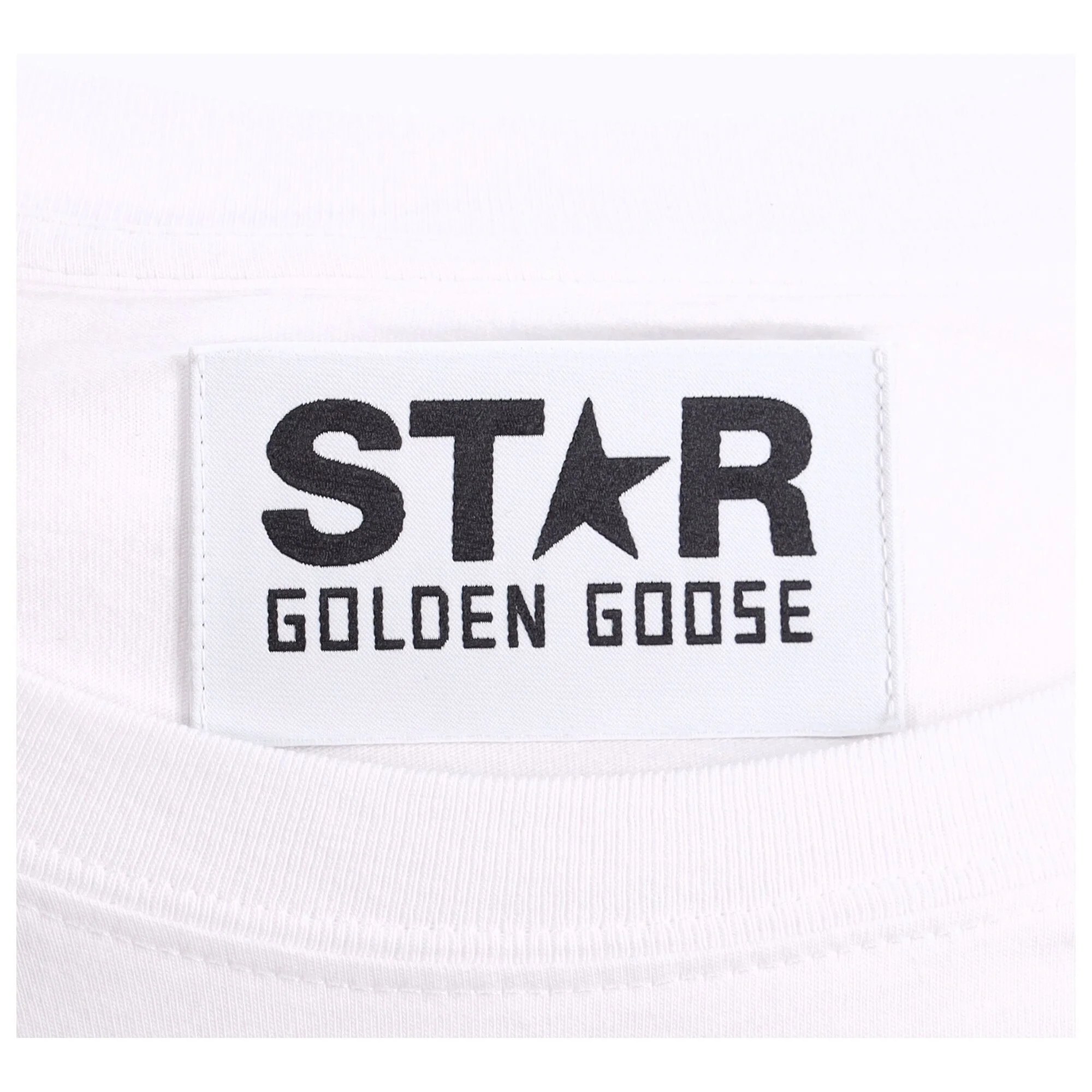 Men's Golden Goose White T-Shirt With Contrasting Green Logo And Star - Image 8