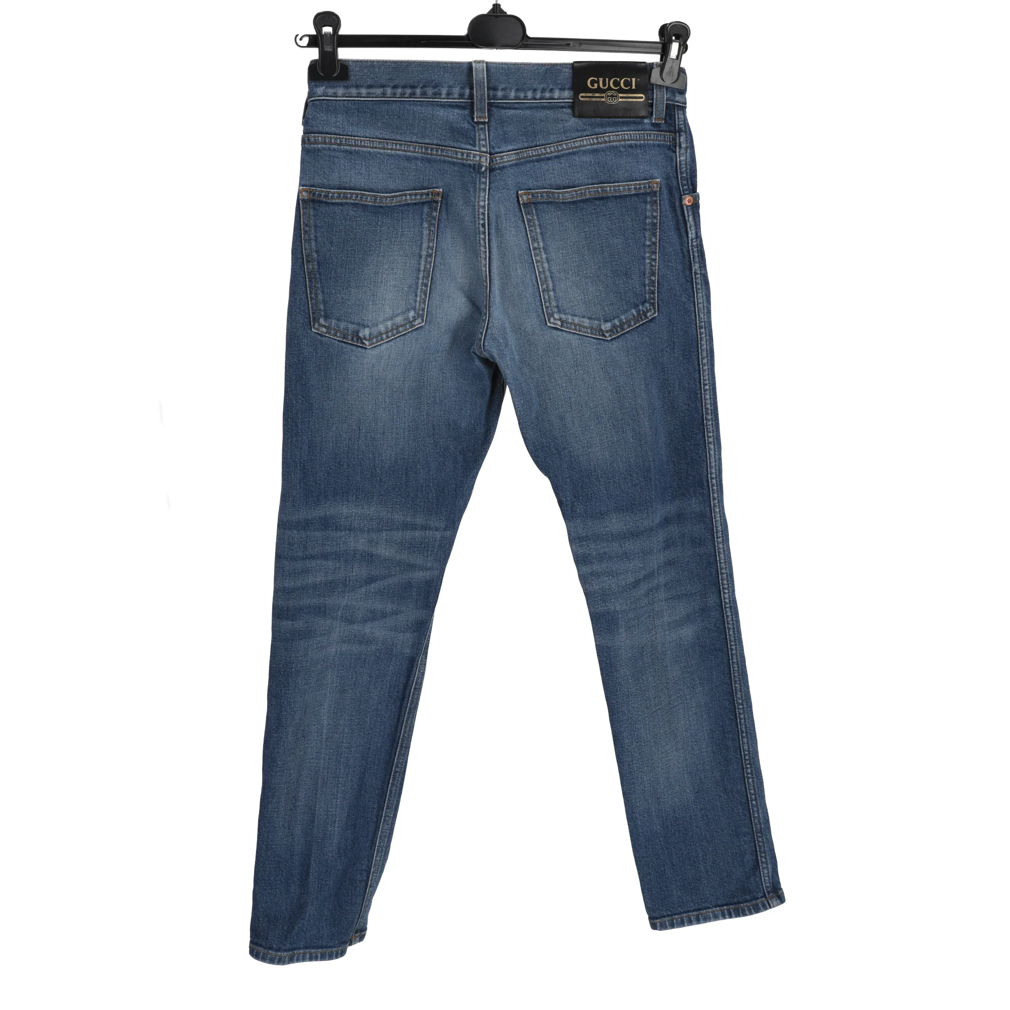 Men's Gucci Interlocking G Logo Skinny Jeans in Blue Denim - Image 10