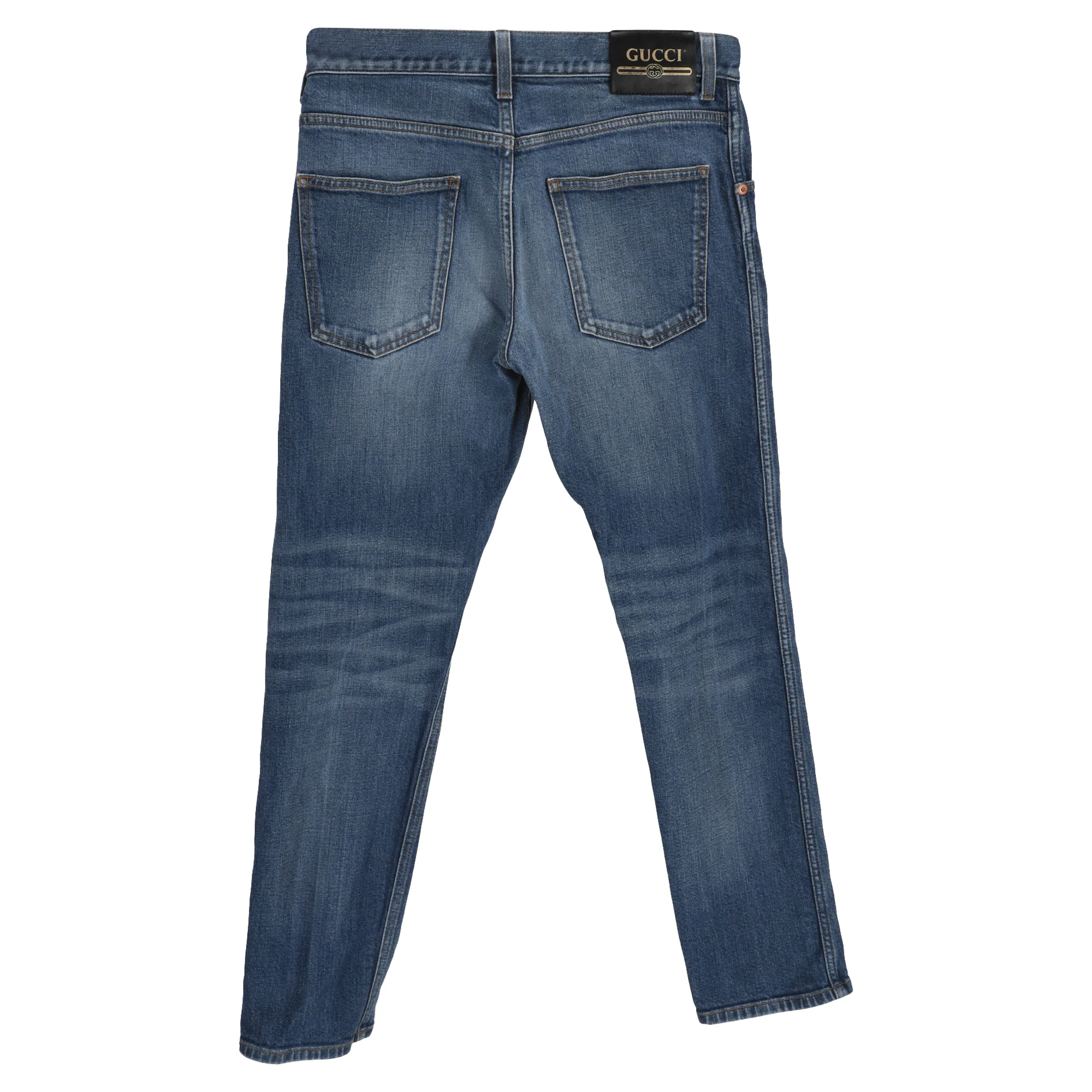 Men's Gucci Interlocking G Logo Skinny Jeans in Blue Denim - Image 2