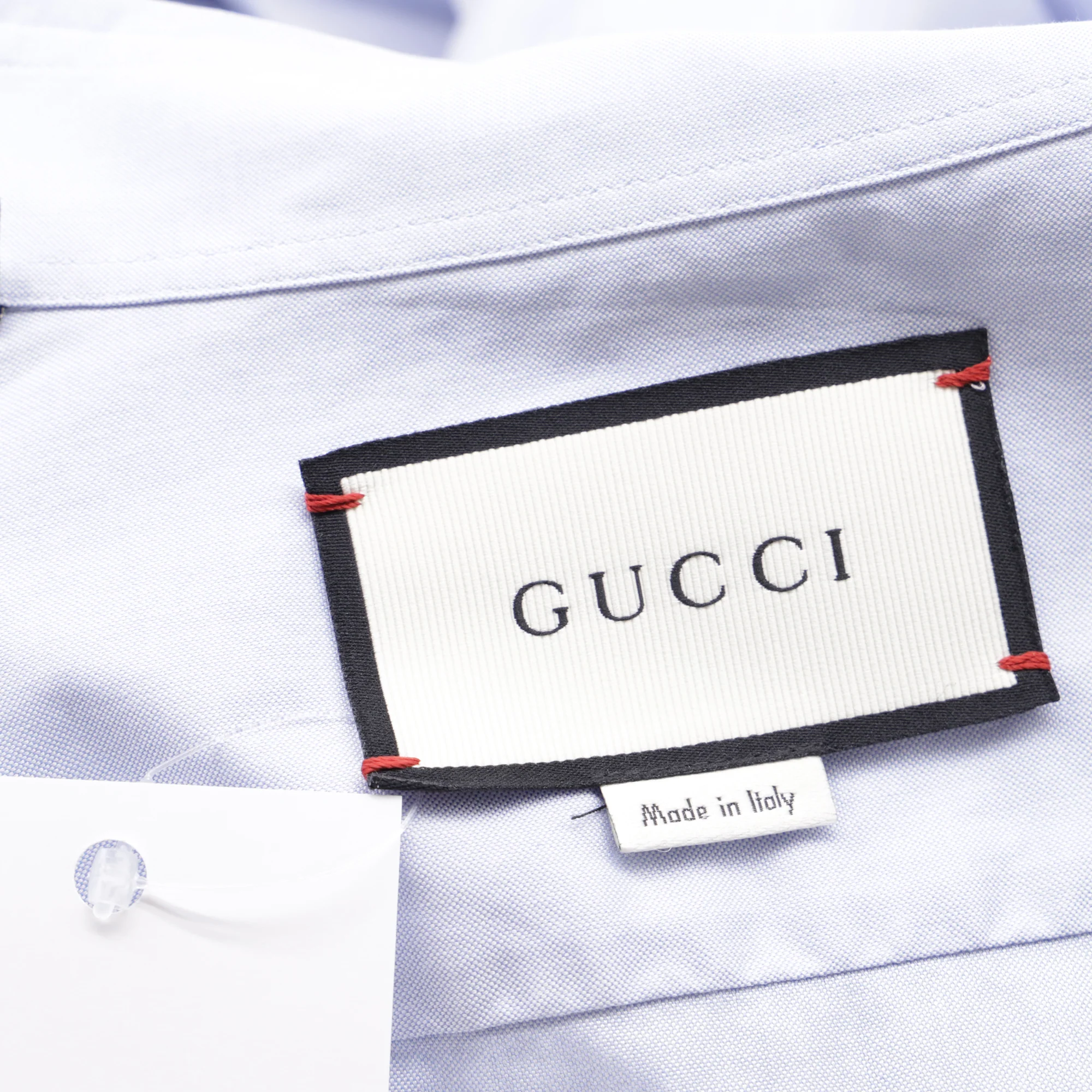 Men's Gucci Kingsnake Embroidered Shirt in Blue Cotton - Image 5