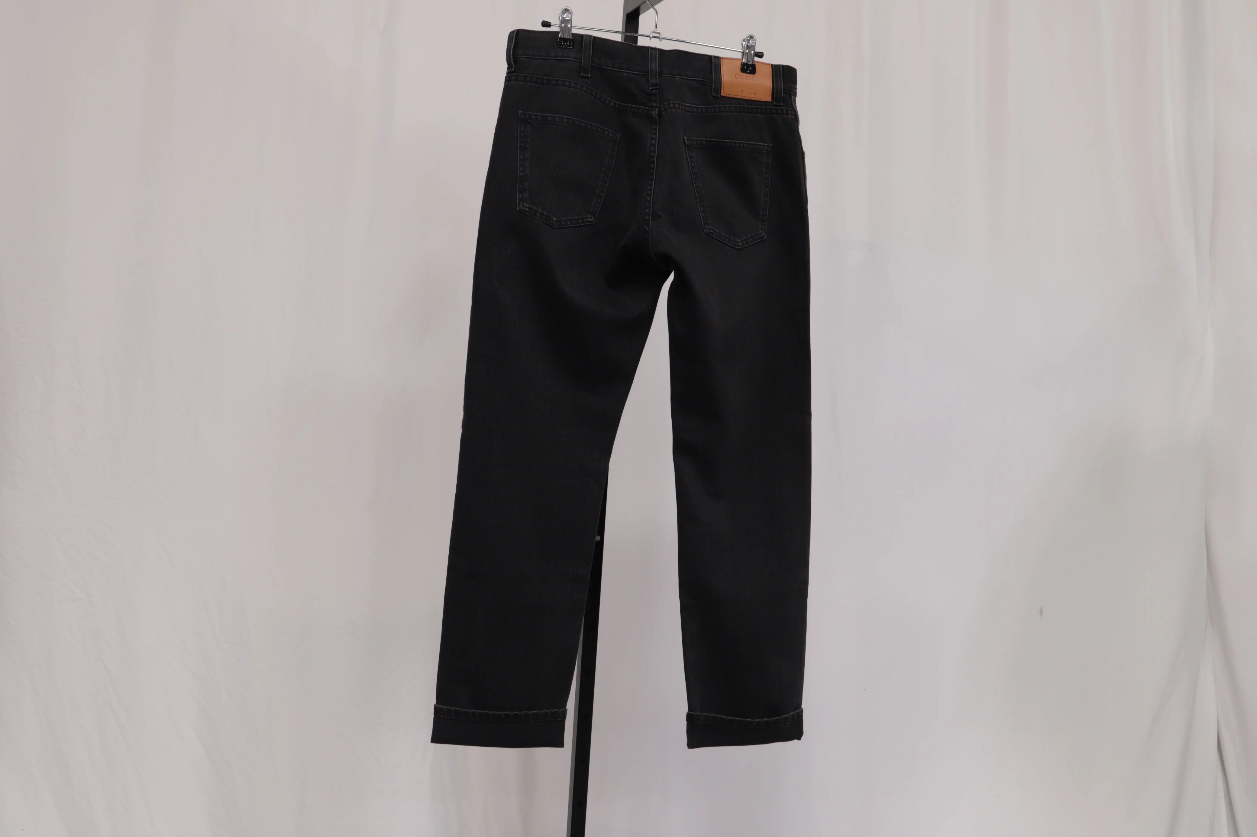 Men's Gucci Web Regular-Fit Jeans in Black Cotton - Image 5